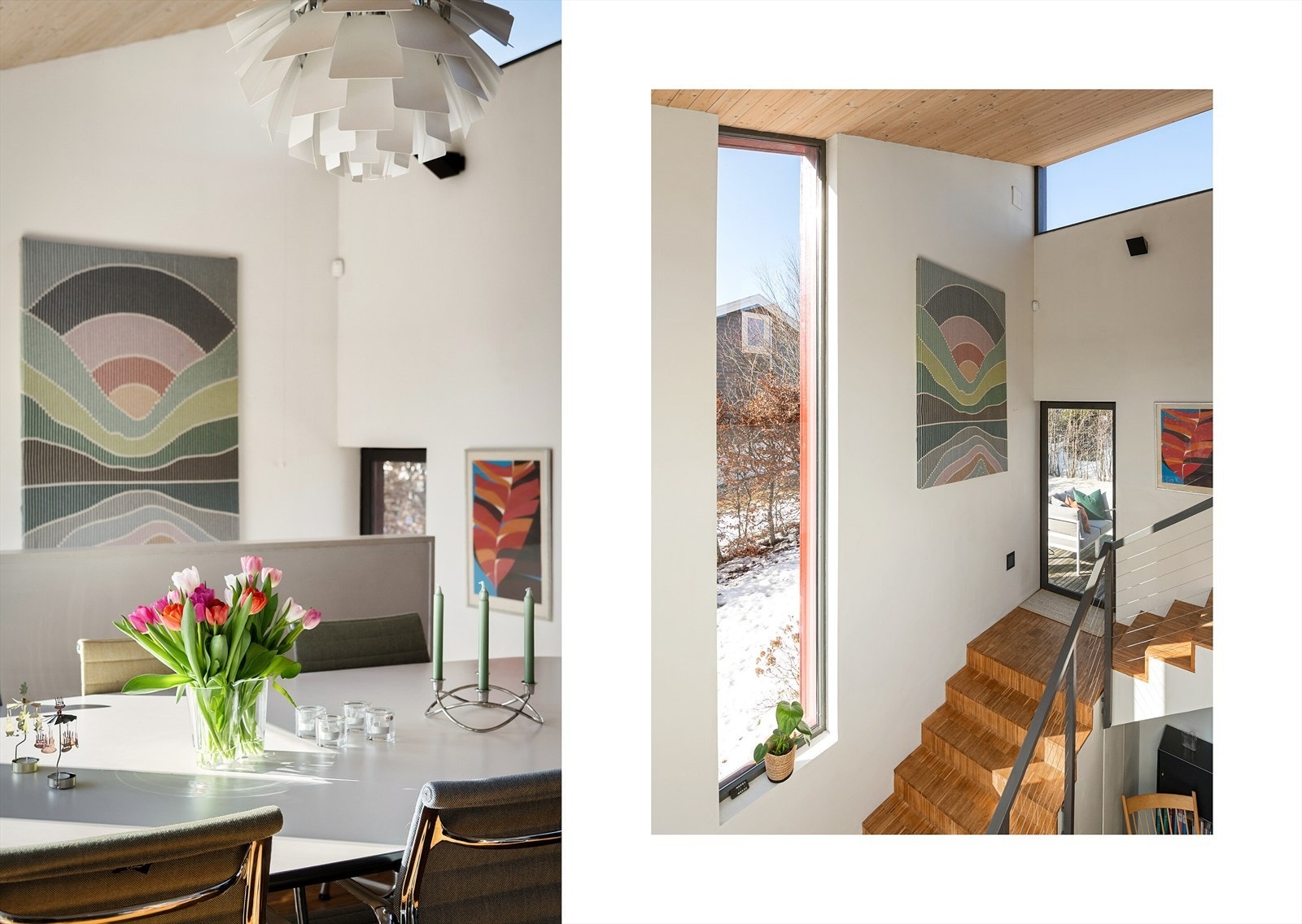 Oppholdsrommet oppleves både romslig og innbydende med gode soner for både avslapning og sosialt samvær. Galleribilde