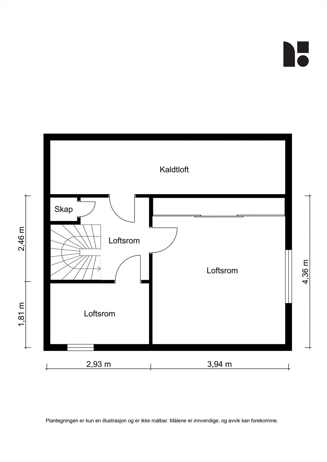 Plantegning loft. Galleribilde