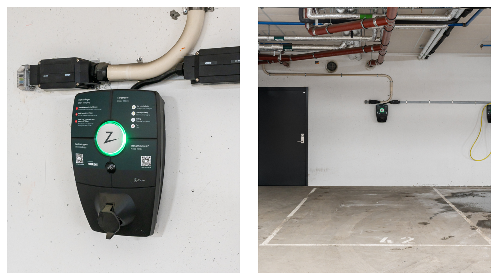 Med leiligheten følger garasjeplass i lukket anlegg med elbil lader. Endeplass. Galleribilde