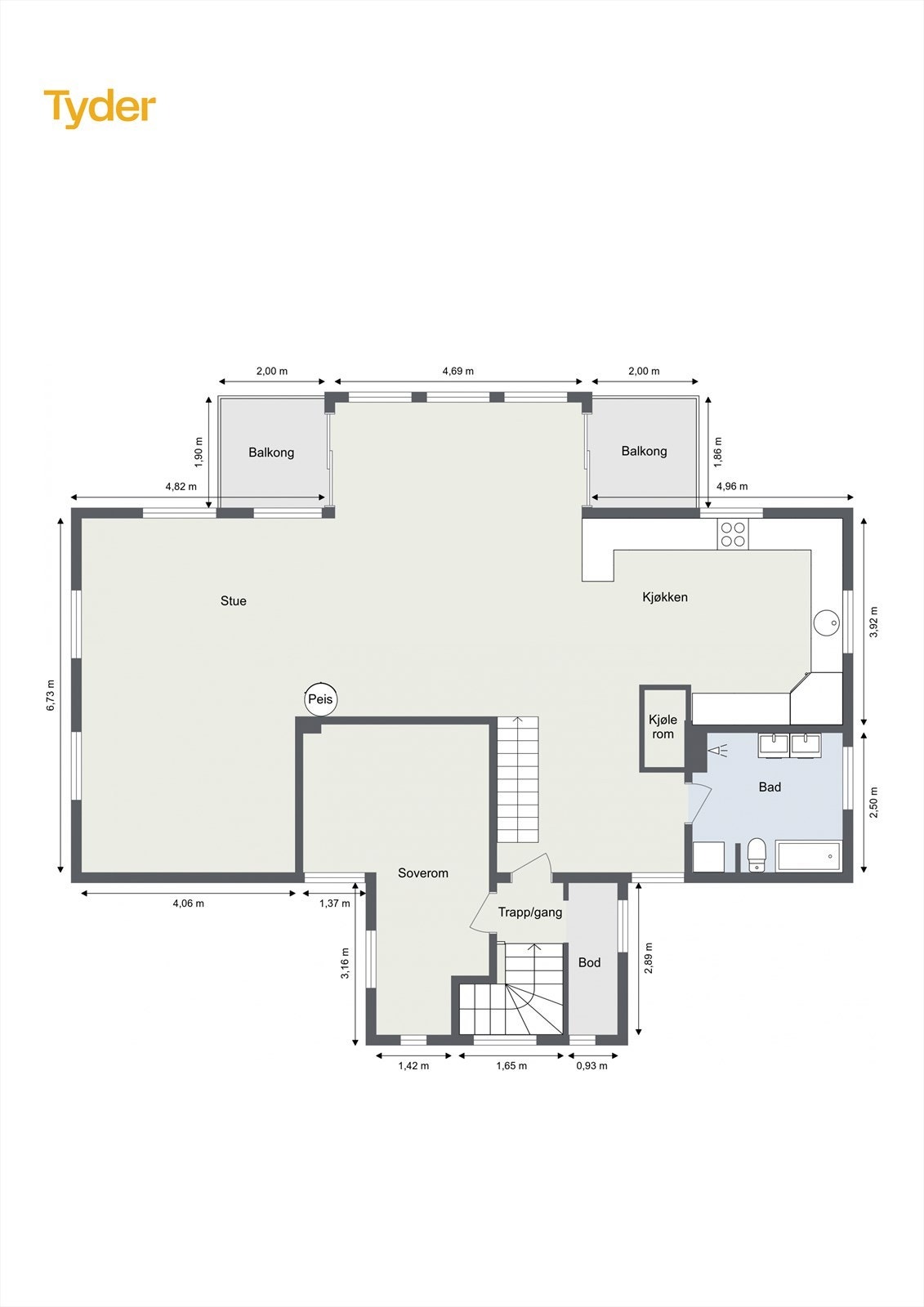 Plantegning - 2. etasje. Galleribilde