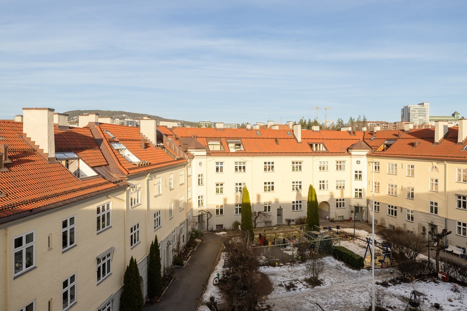 Fra leiligheten har man utsyn over den klassiske bygårdsbebyggelsen på Torshov. Galleribilde
