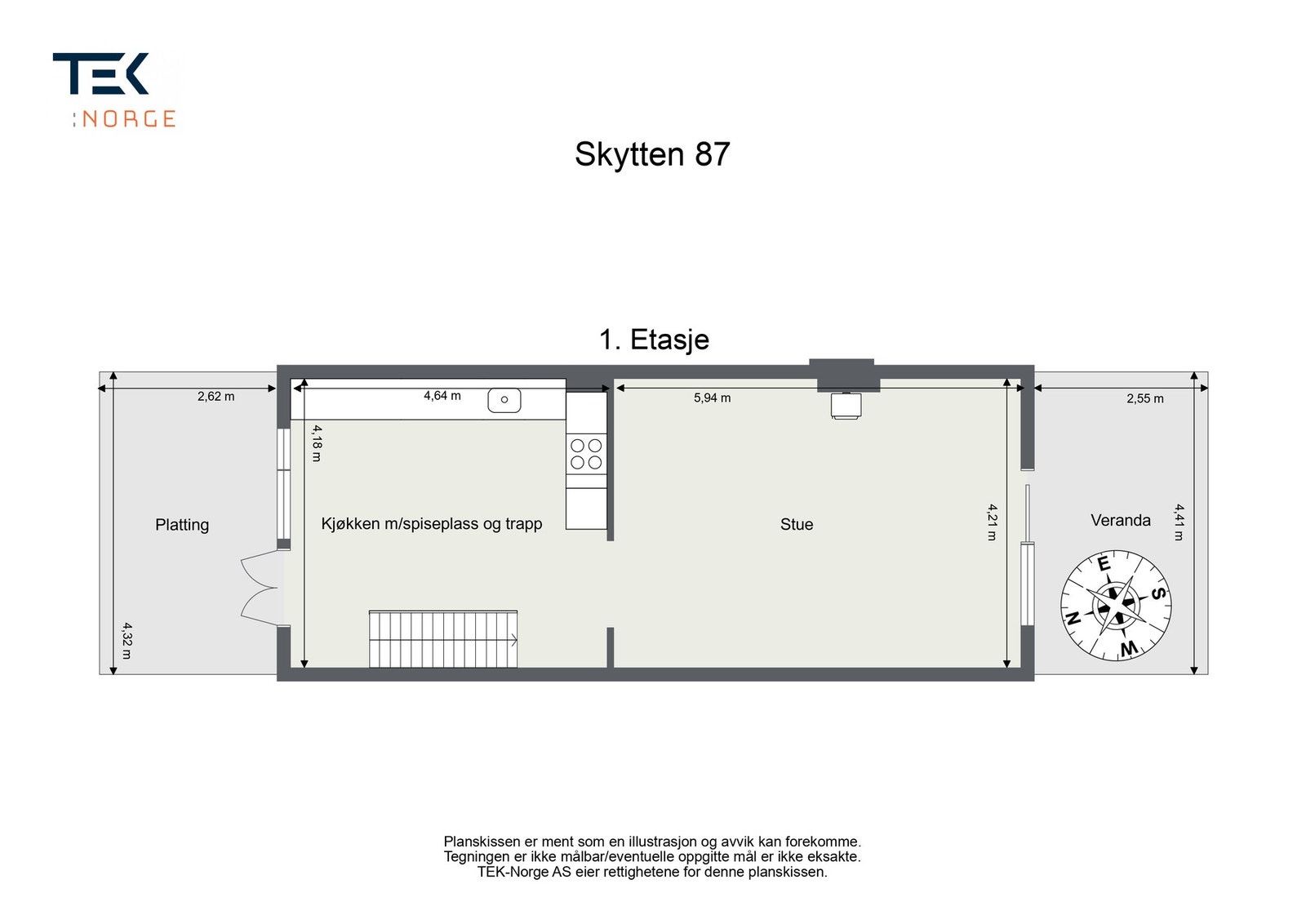Plantegning Skytten 87, Rykkinn Galleribilde