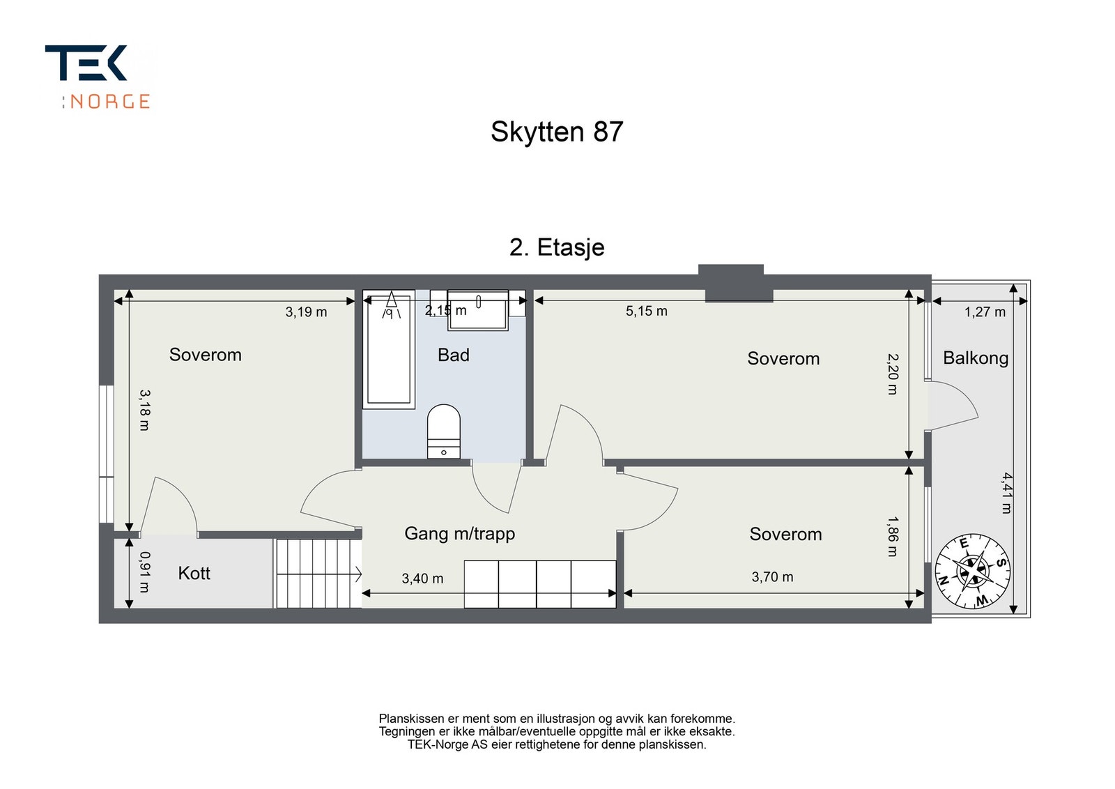 Plantegning Skytten 87, 2. etasje Galleribilde