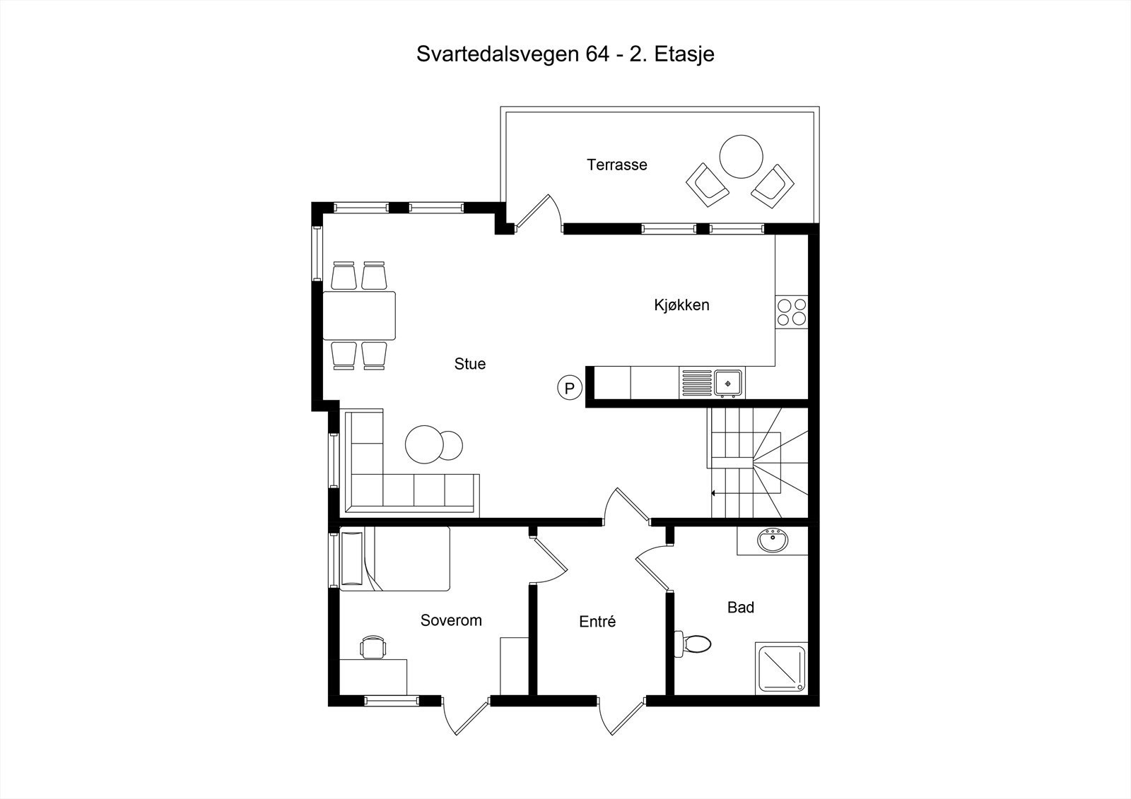 - Plantegning hovedetasje - Galleribilde
