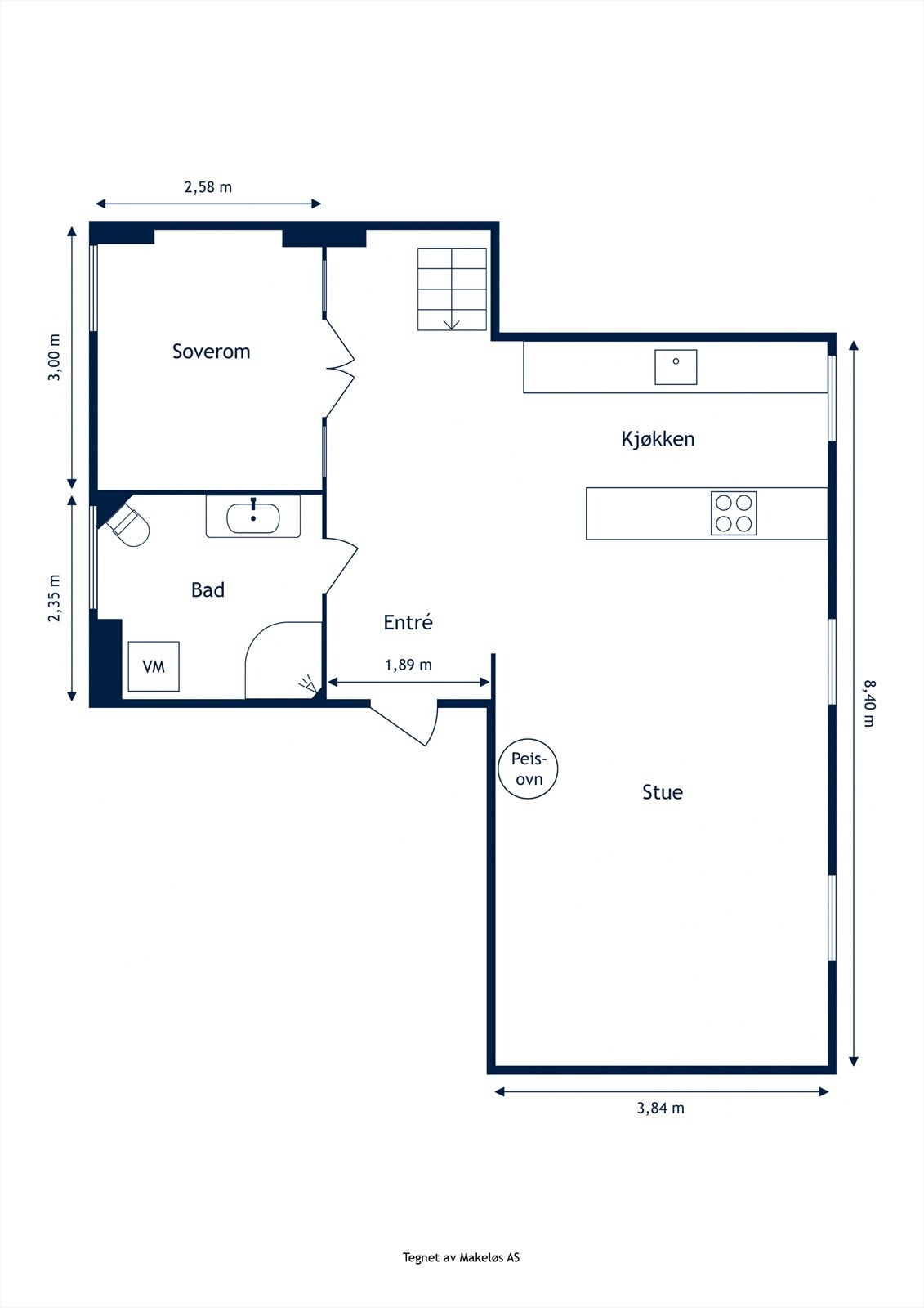 Plantegning 3. etasje Galleribilde