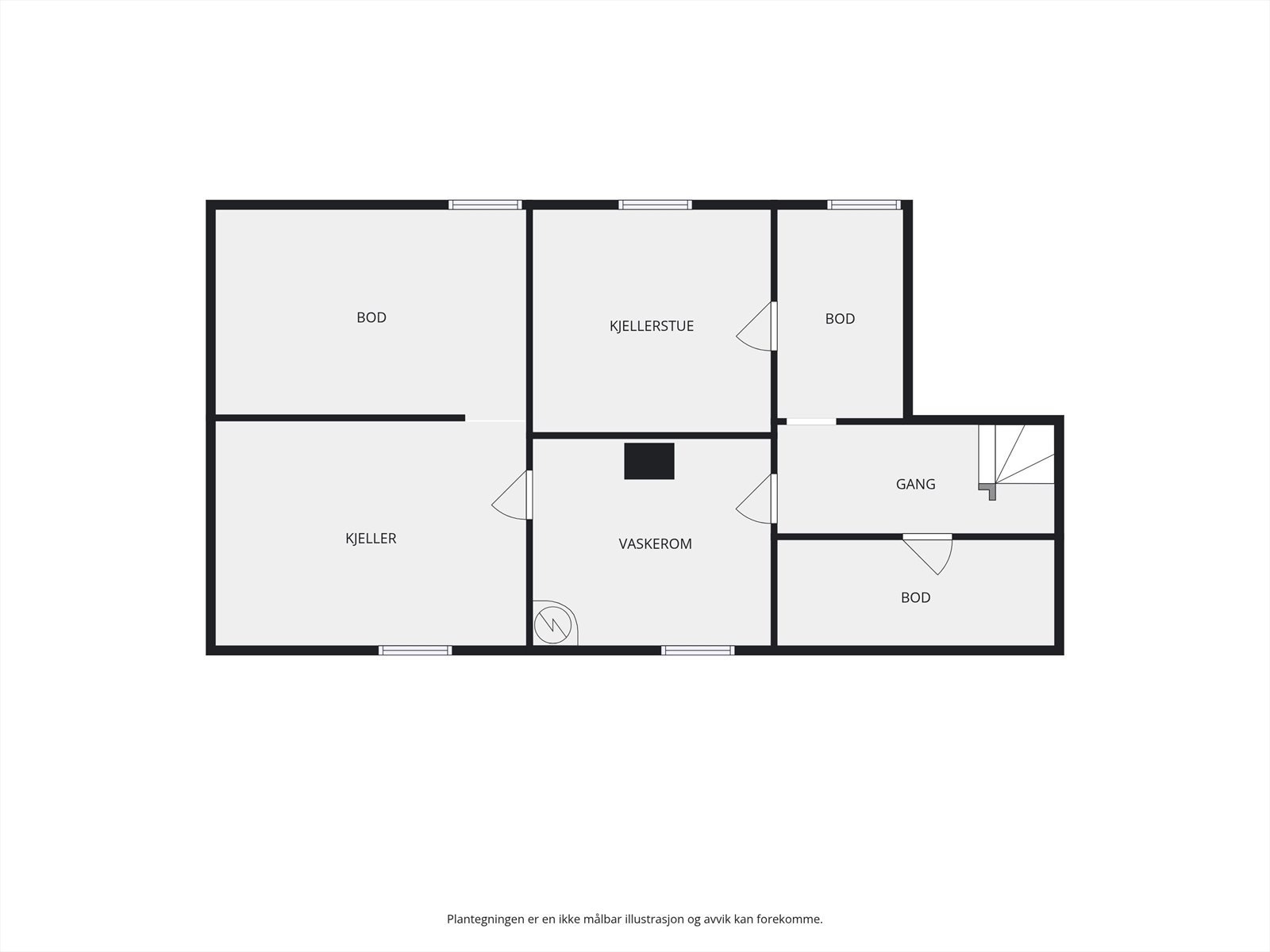 Plantegning kjeller. Galleribilde