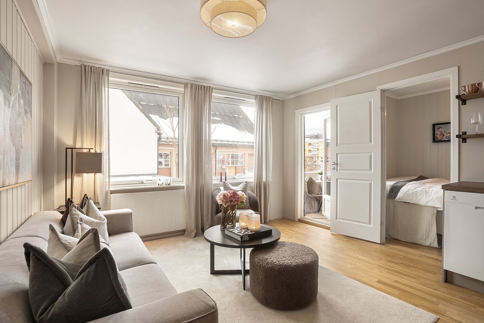 Leiligheten har en åpen planløsning med gode møbleringsmuligheter Galleribilde