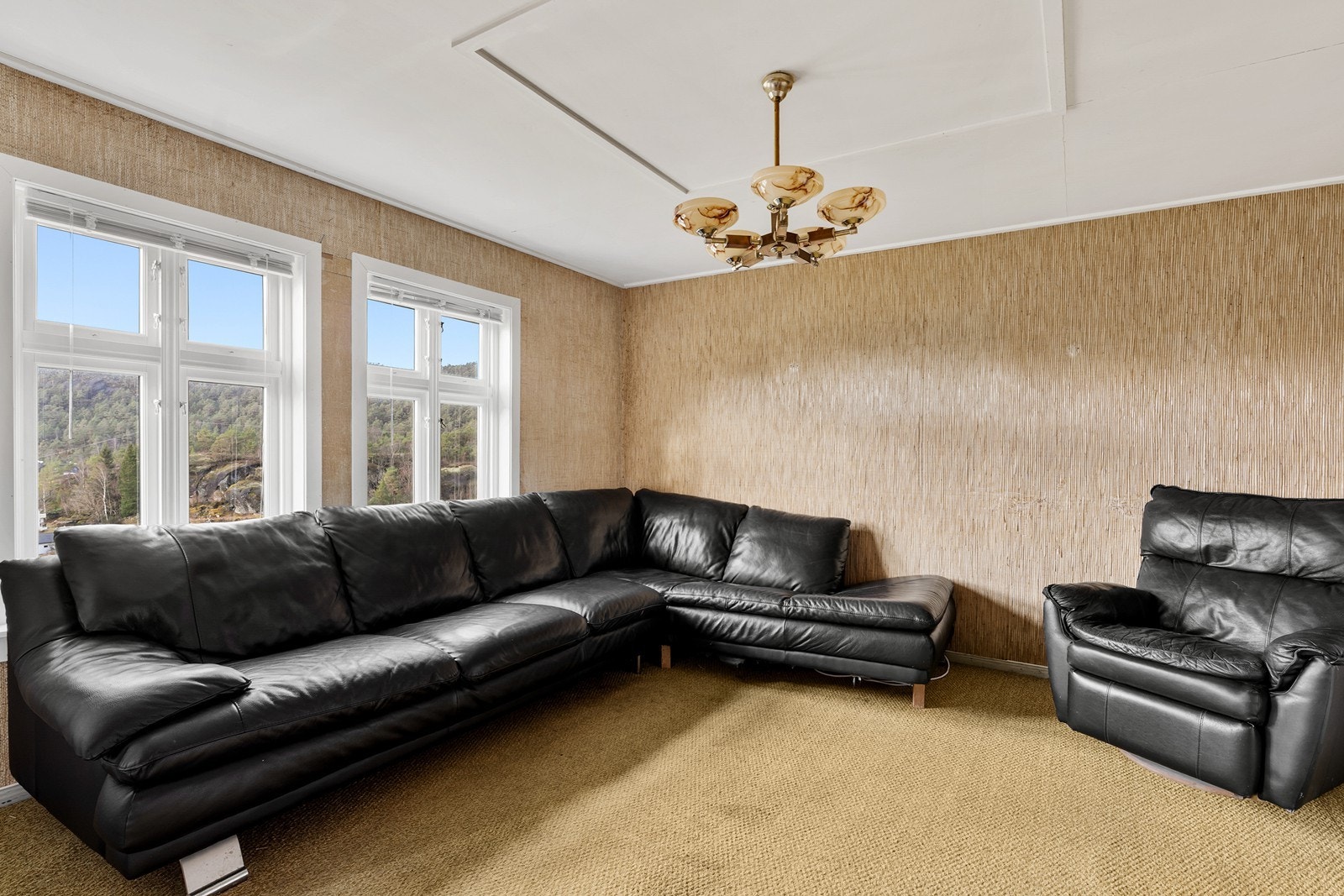 Stue med plass til stor sofagruppe Galleribilde