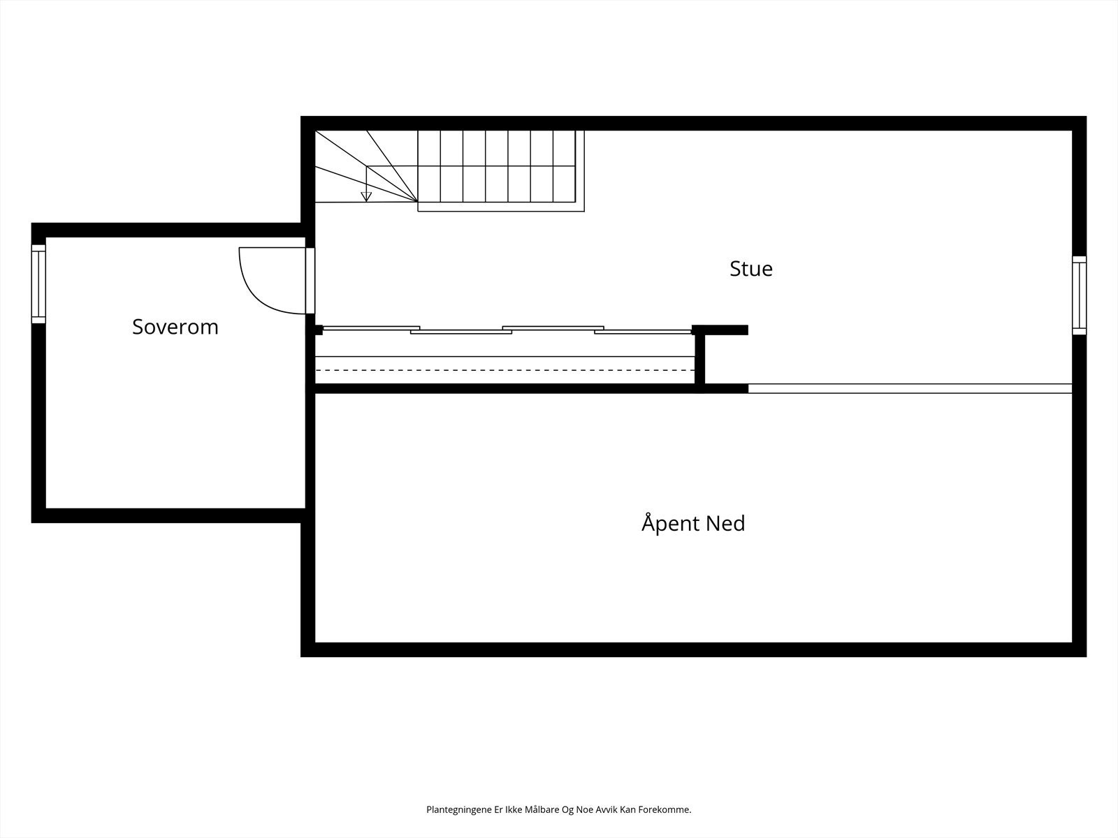 Loftet er innredet med stue, soverom og en kontorplass. Galleribilde