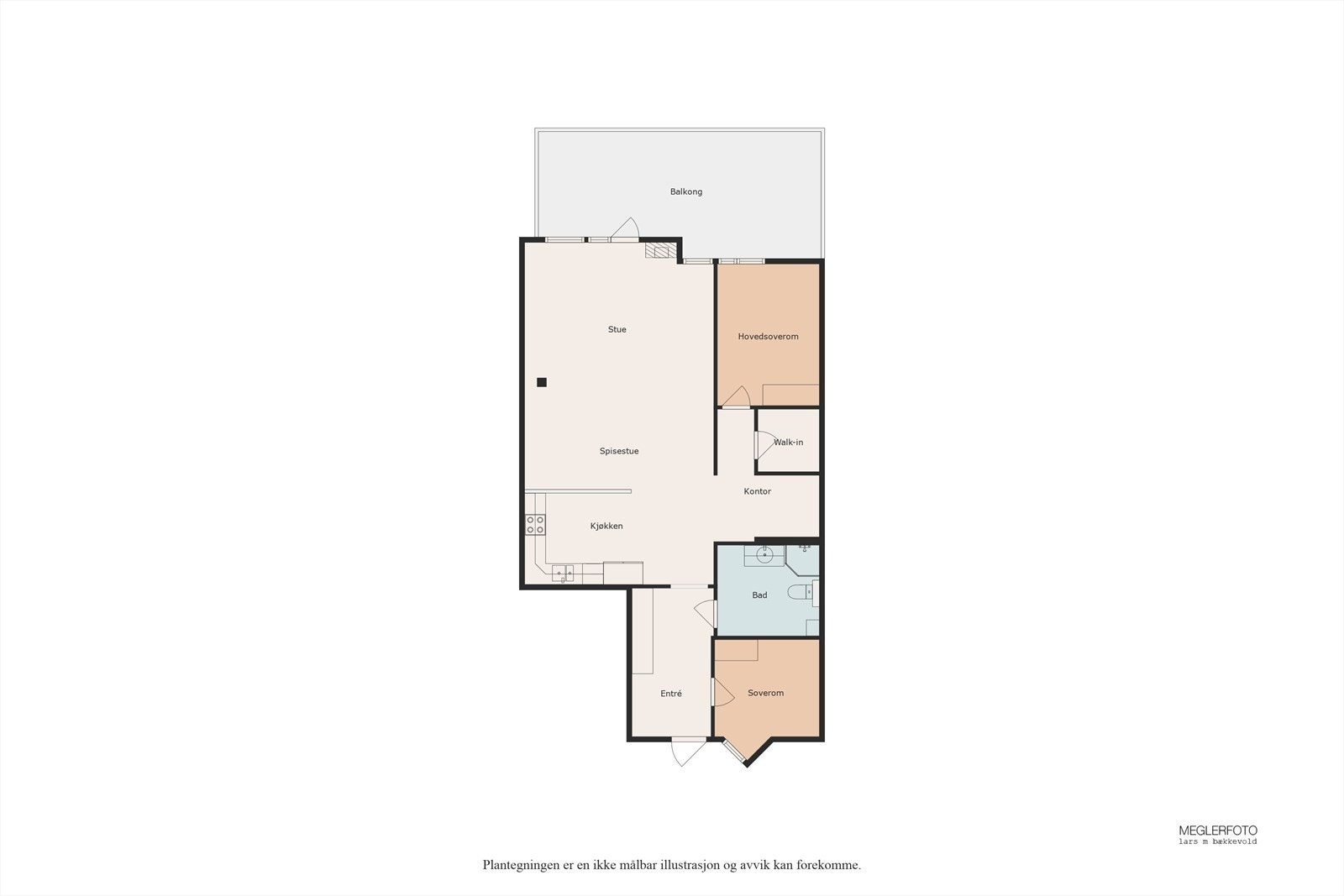 Planskisse over leiligheten. Galleribilde