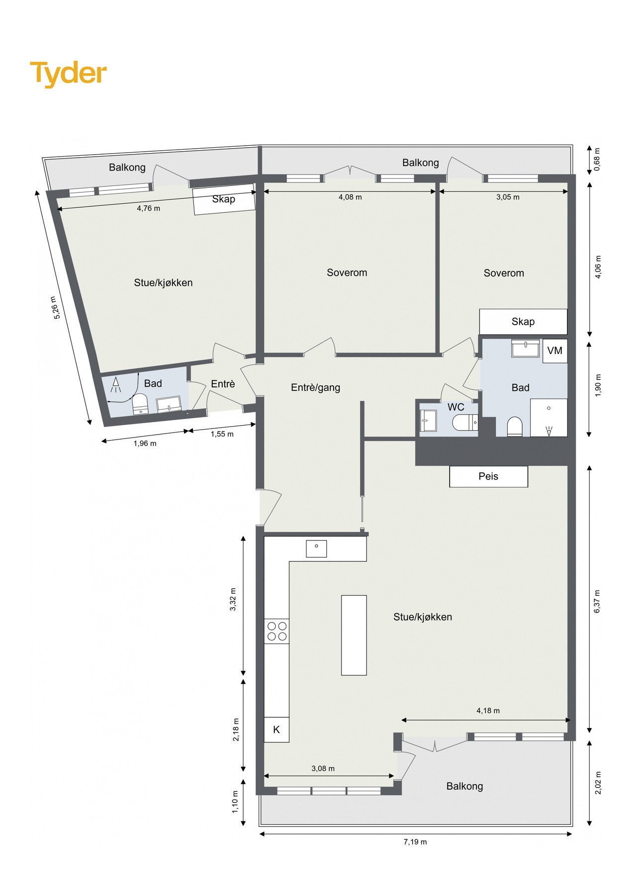 Plantegning - Kapellveien 160D Galleribilde