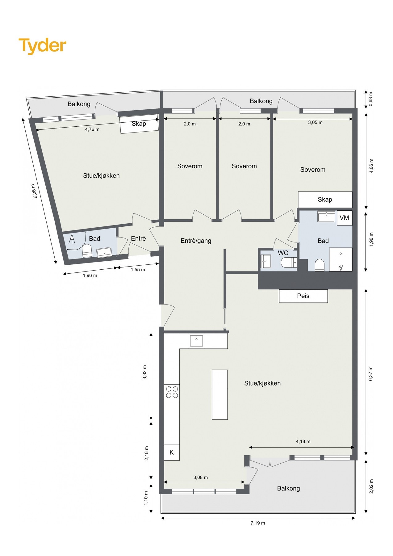 Alternativ plantegning - Kapellveien 160D Galleribilde