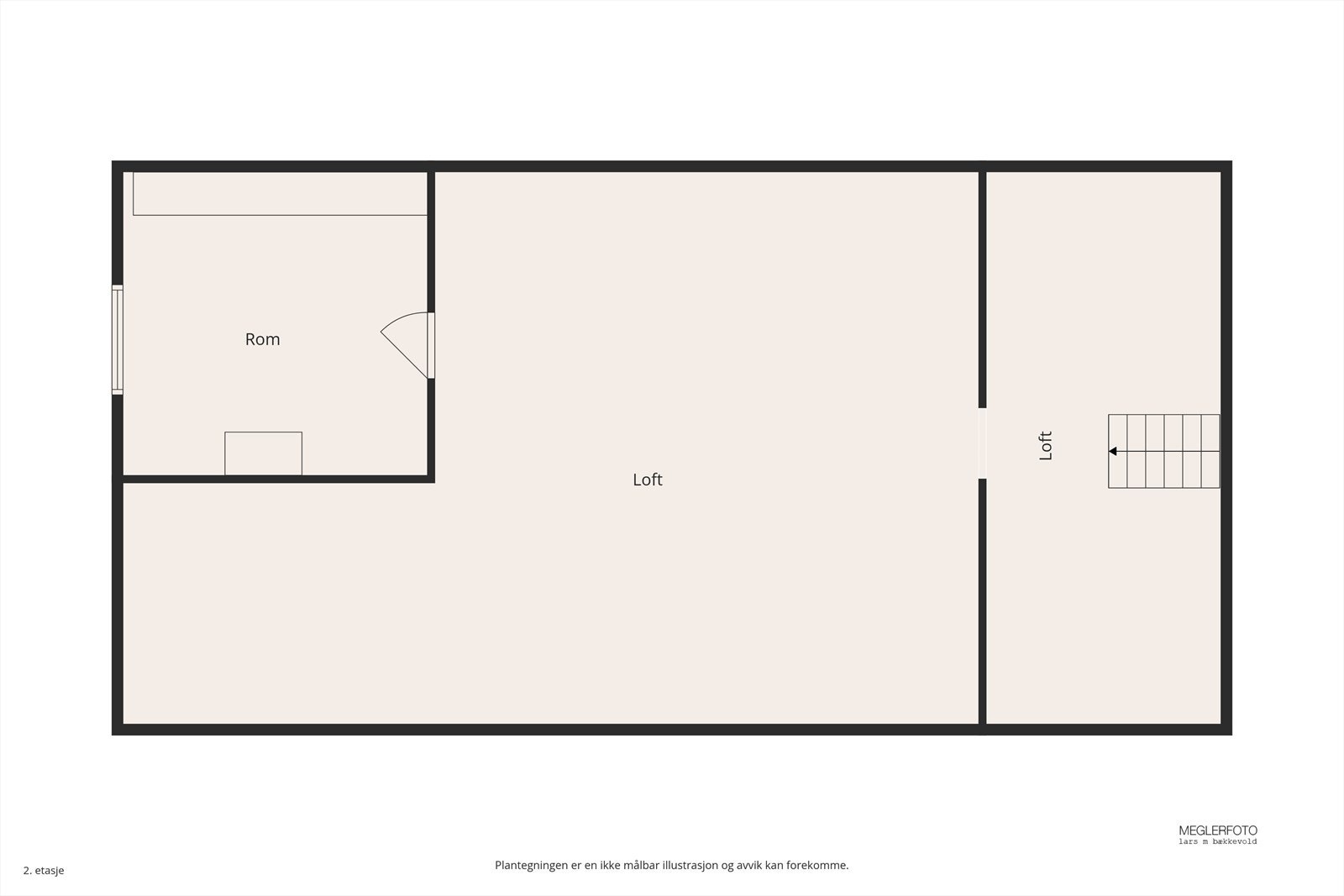 Loftet består av en romslig bod som gir gode lagringsmuligheter. Galleribilde
