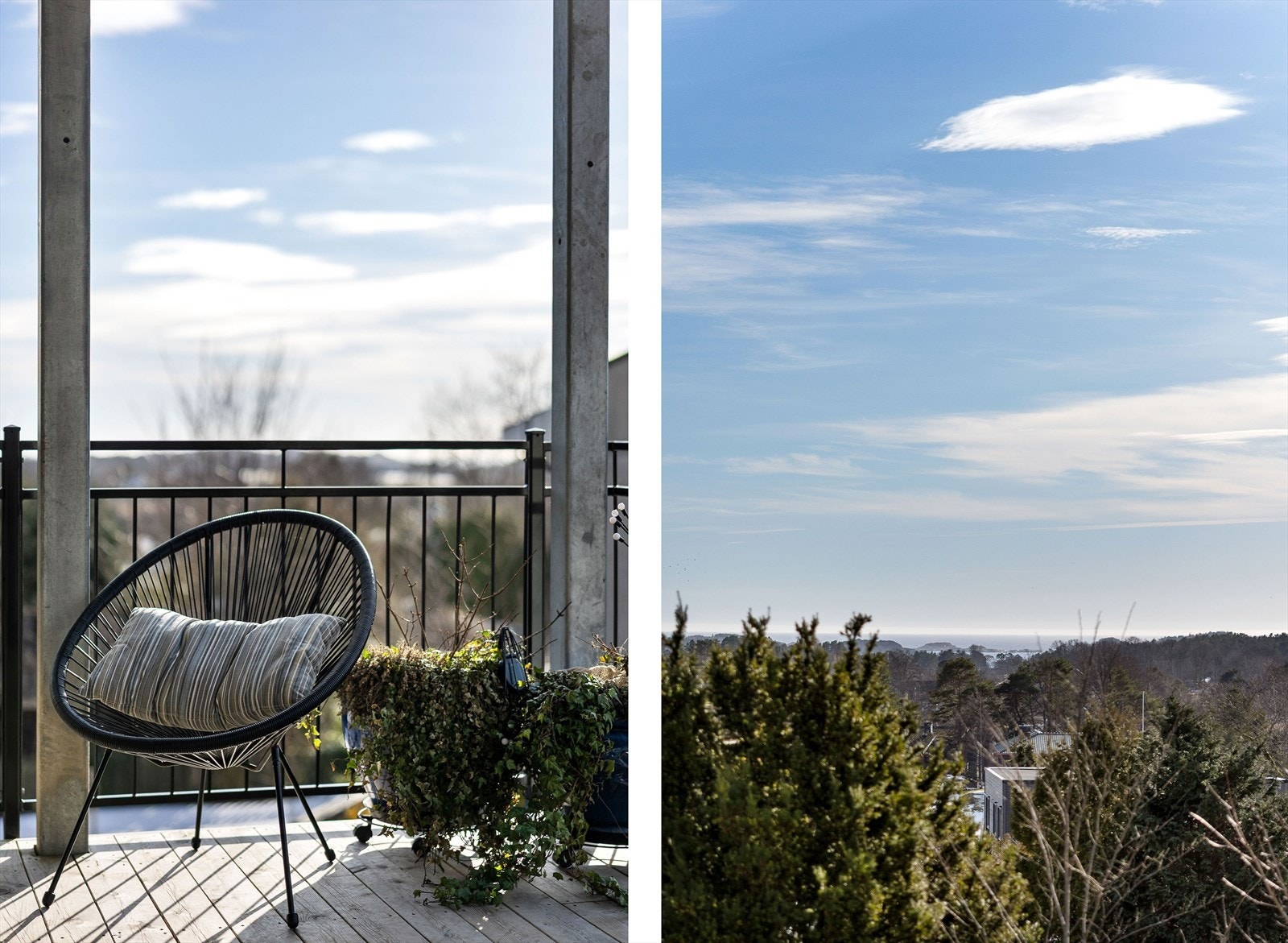 Kirkestien 10 er en rålekker og moderne 3-roms leilighet fra 2023 med sjøgløtt og skjermet beliggenhet i 2. etasje. Galleribilde