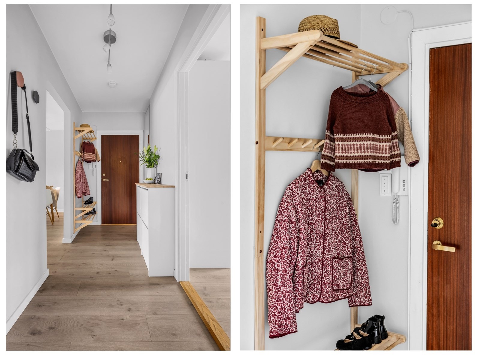 Leiligheten har en innbydende entré som skaper et umiddelbart godt førsteinntrykk. Galleribilde