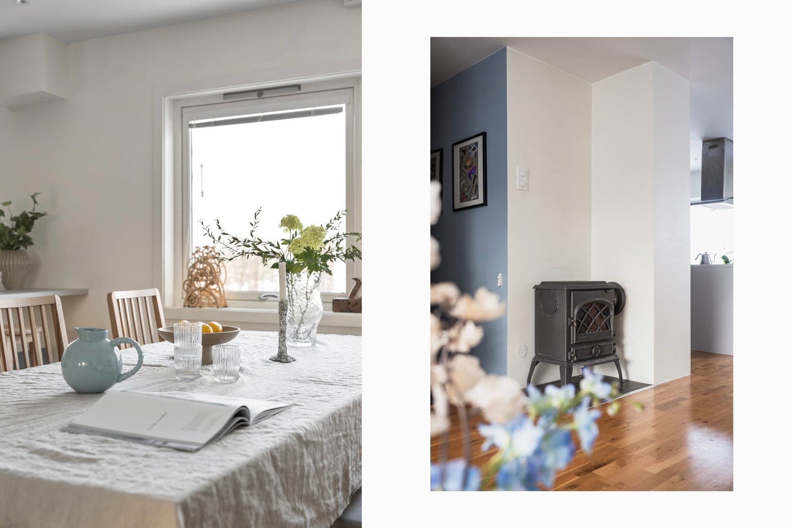 Peisen gir en lun og behagelig stemning.