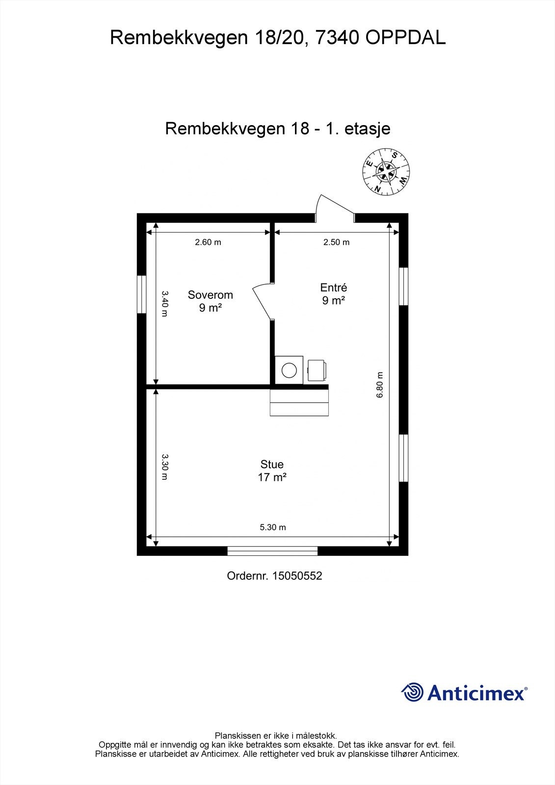 Planskisse Rembekkvegen 18 - første etasje. Galleribilde