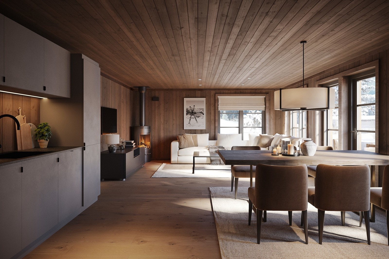 Meget god planløsning - romslig kjøkken med åpen løsning og stue. Galleribilde