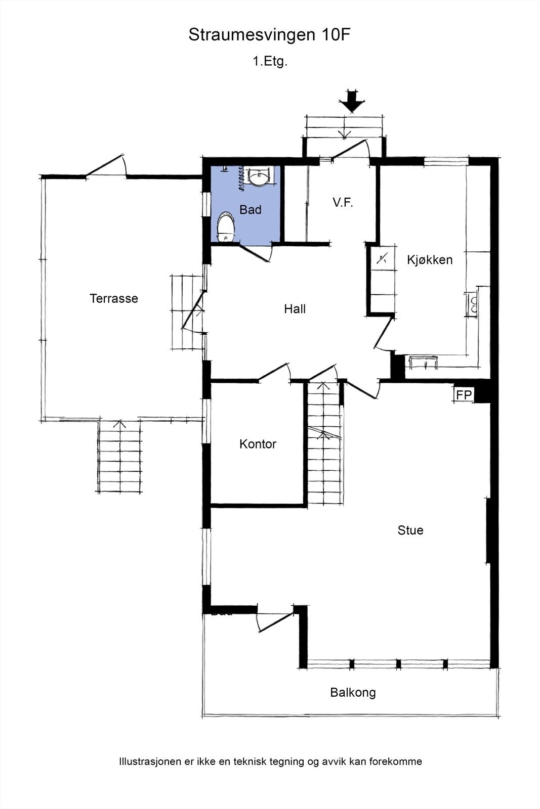 Planskisse 1. etasje. Galleribilde