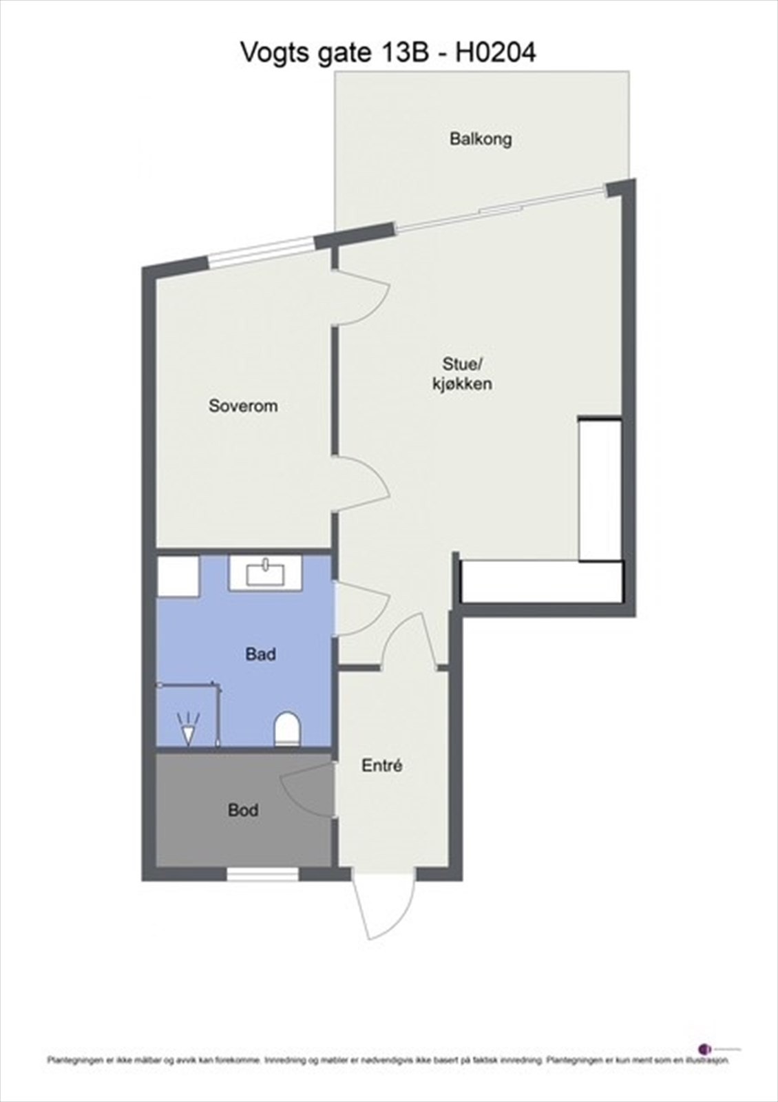 Leiligheten disponerer også bod i kjeller. Galleribilde