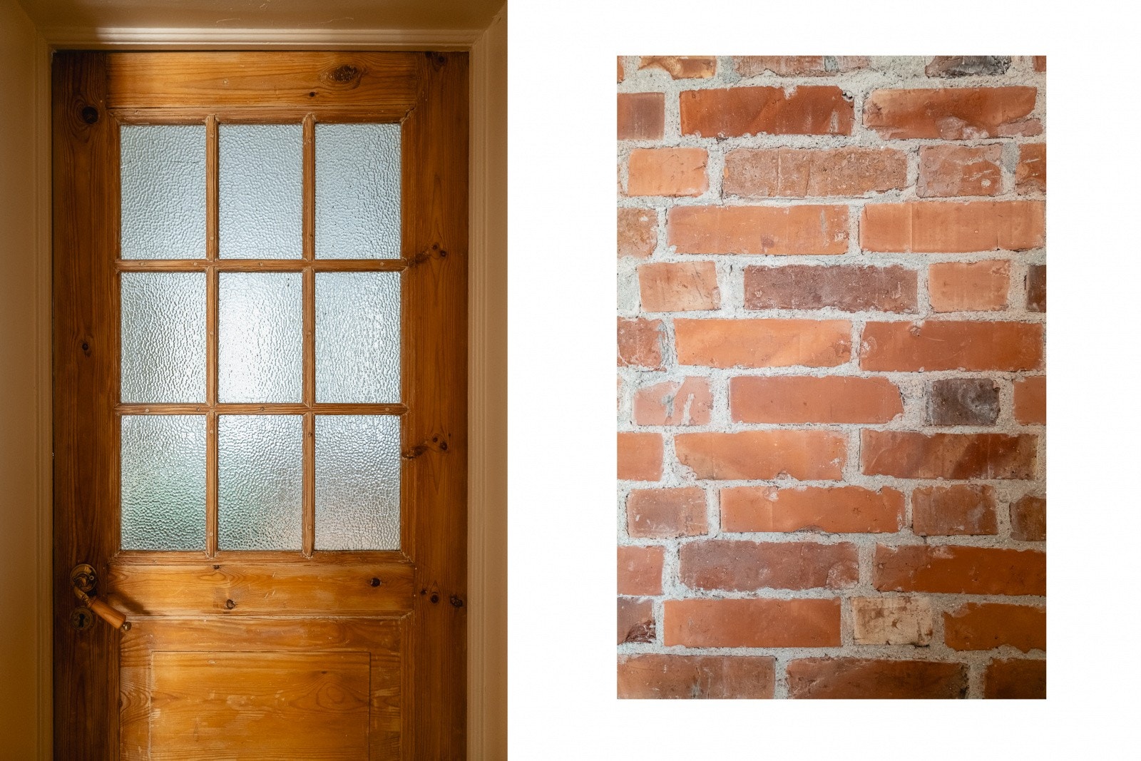 Dører er pusset ned til original og teglsteinsvegg setter et pent særpreg. Galleribilde