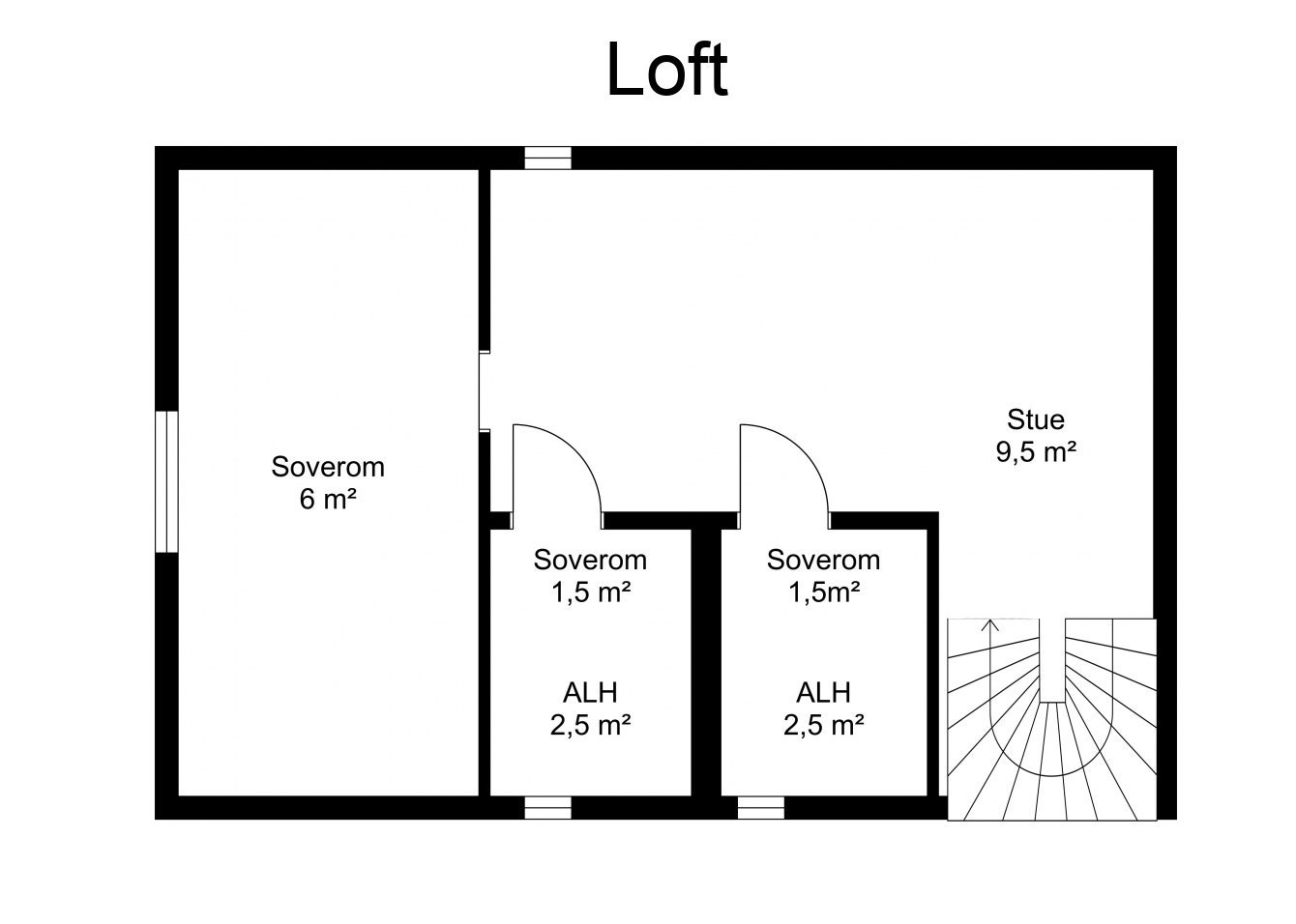 Planskisse, loftetasje. Galleribilde