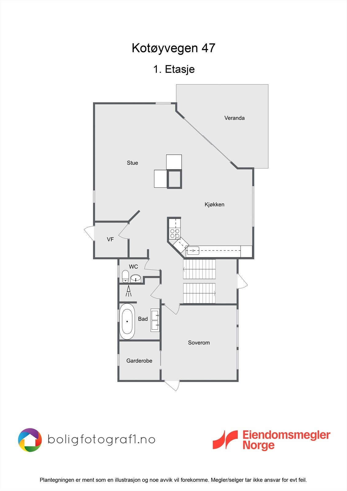 Planløsning 1 etg. Galleribilde