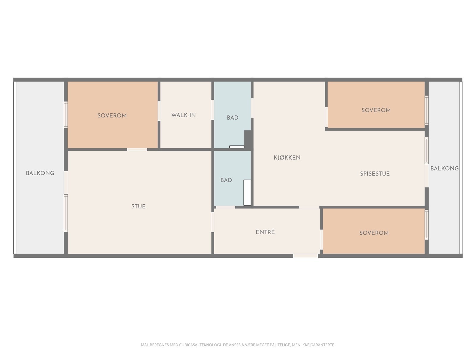 Plantegning. Gjennomgående planløsning som byr på mange muligheter. Galleribilde