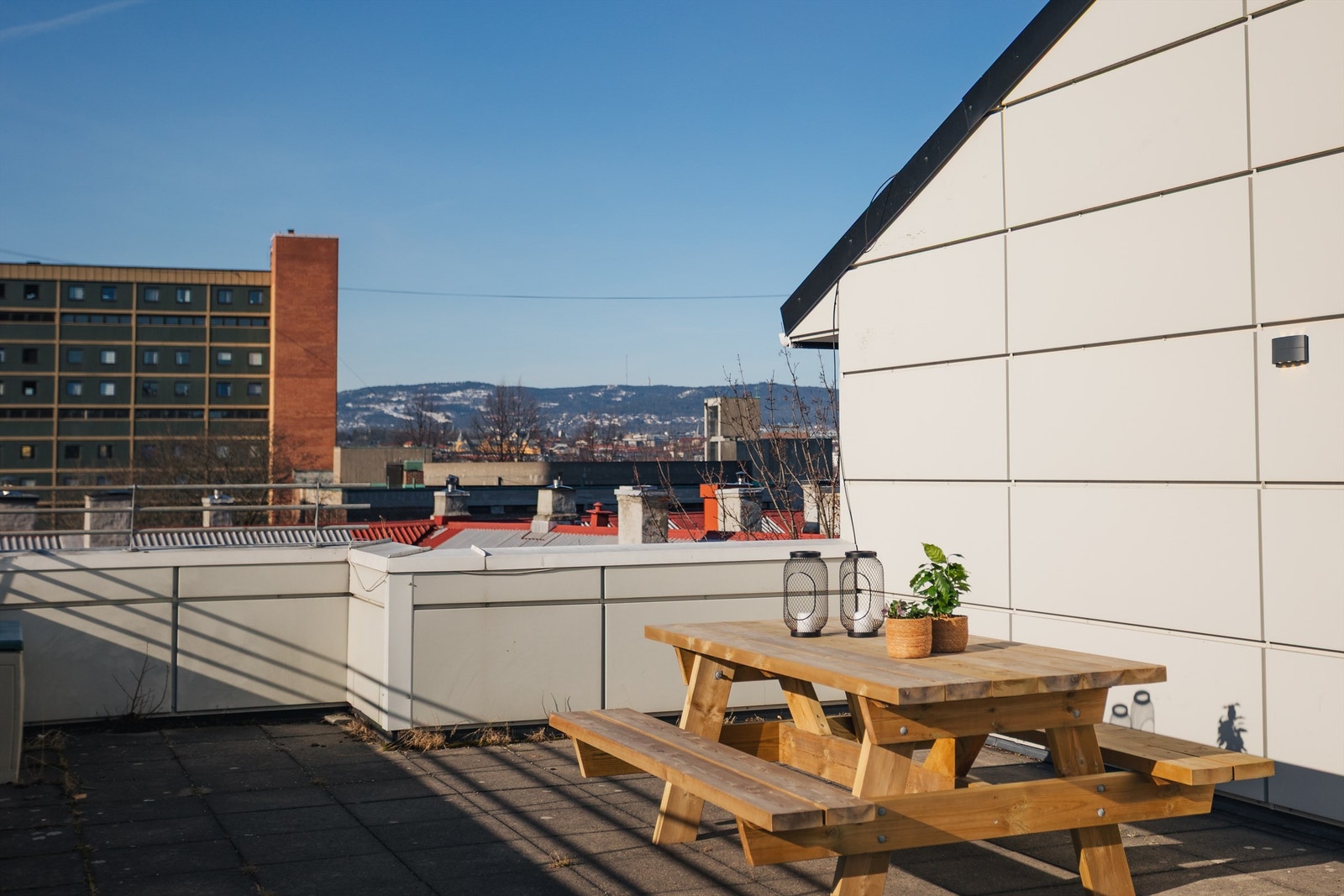 Sameiet har en stor, felles takterrasse med flott utsikt over Oslo Galleribilde