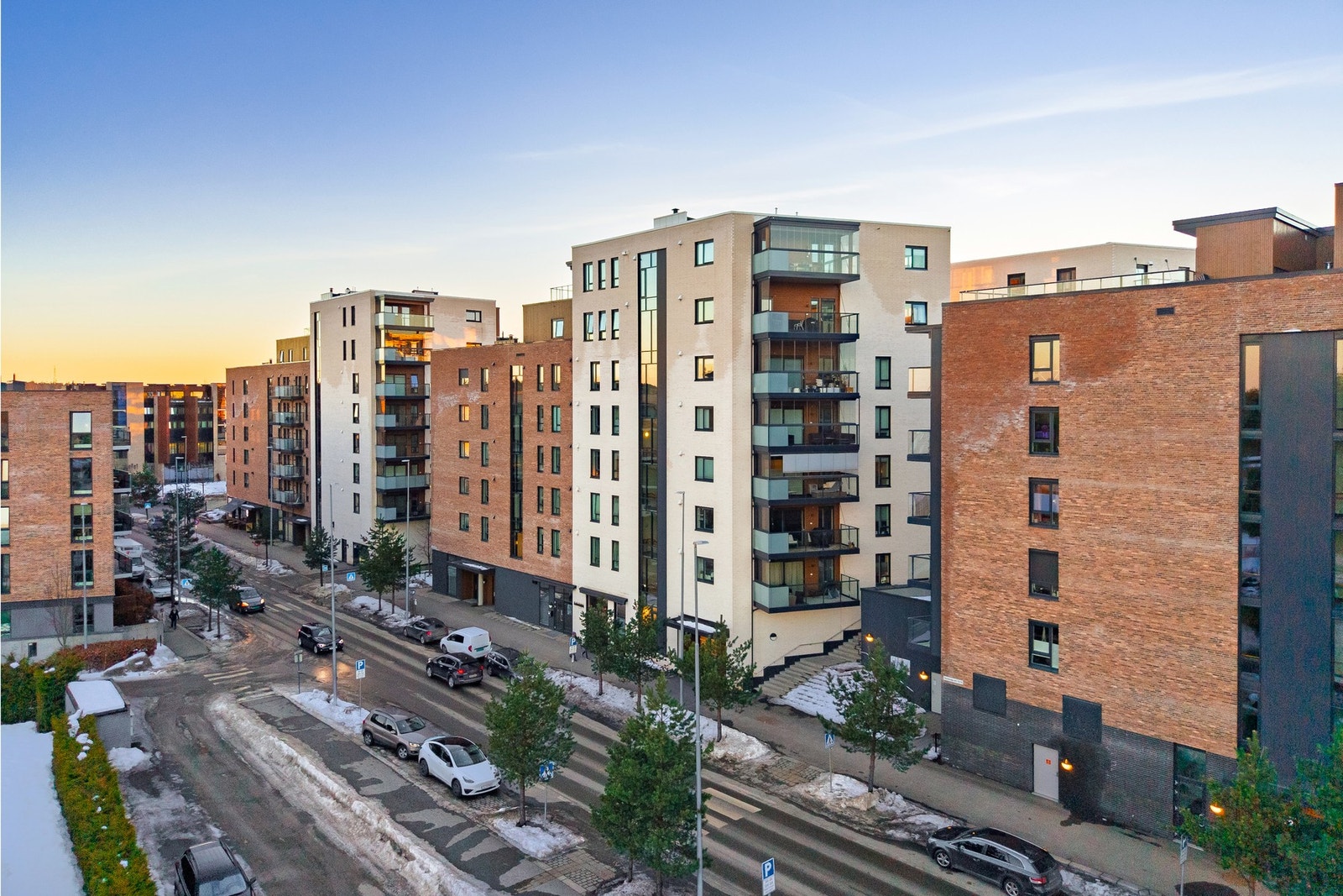 Dronebilde over nærområdet. Galleribilde