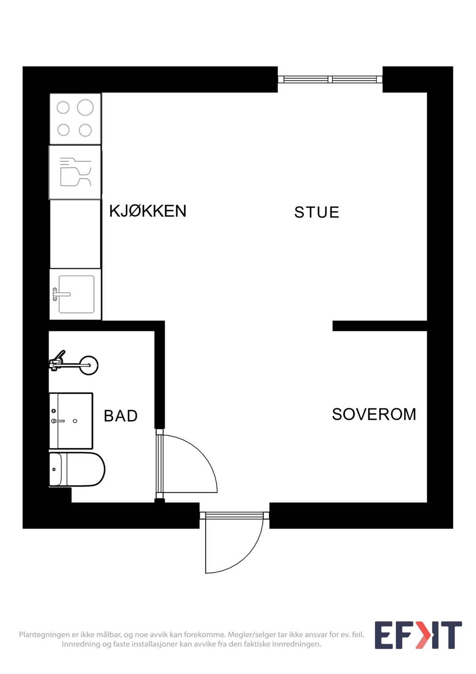 Arealeffektiv planløsning Galleribilde