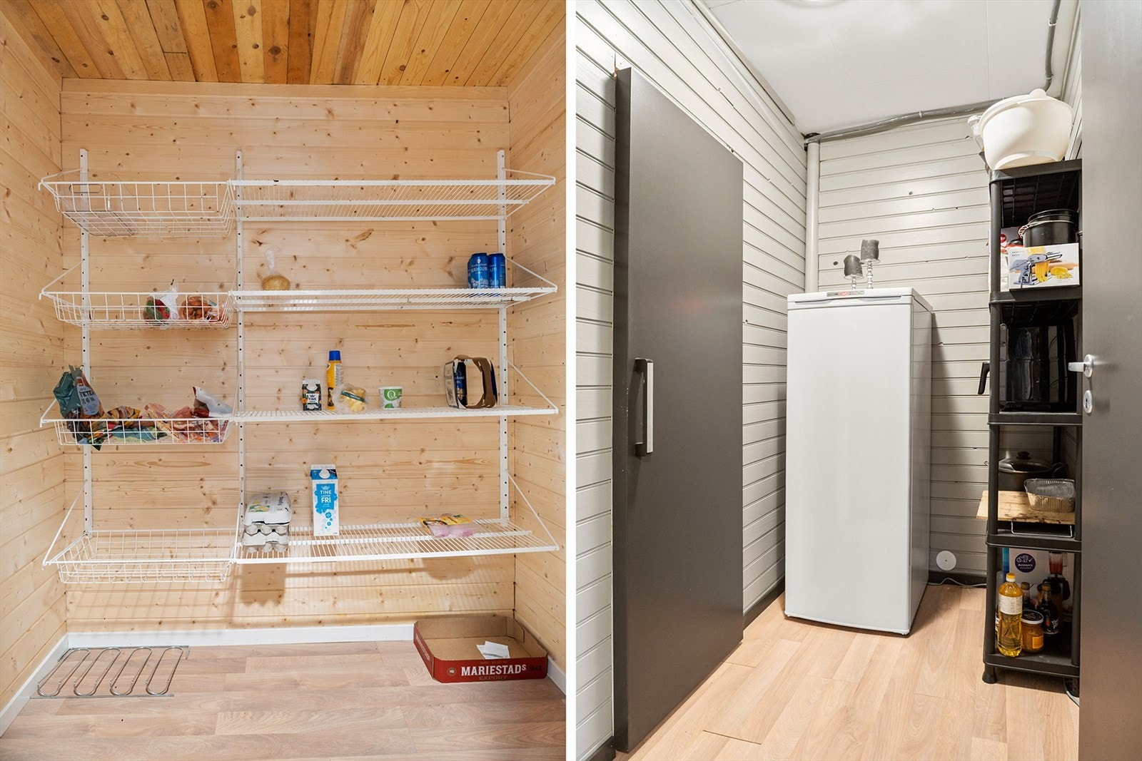 I sokkeletasjen finnes flere praktiske soner for oppbevaring. Via bod har du adkomst til funksjonelt kjølerom. Fantastisk praktisk! Galleribilde