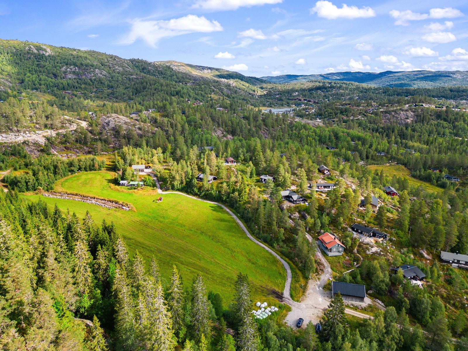 Vinterstid går skiløypene rett ved hyttefeltet. Galleribilde