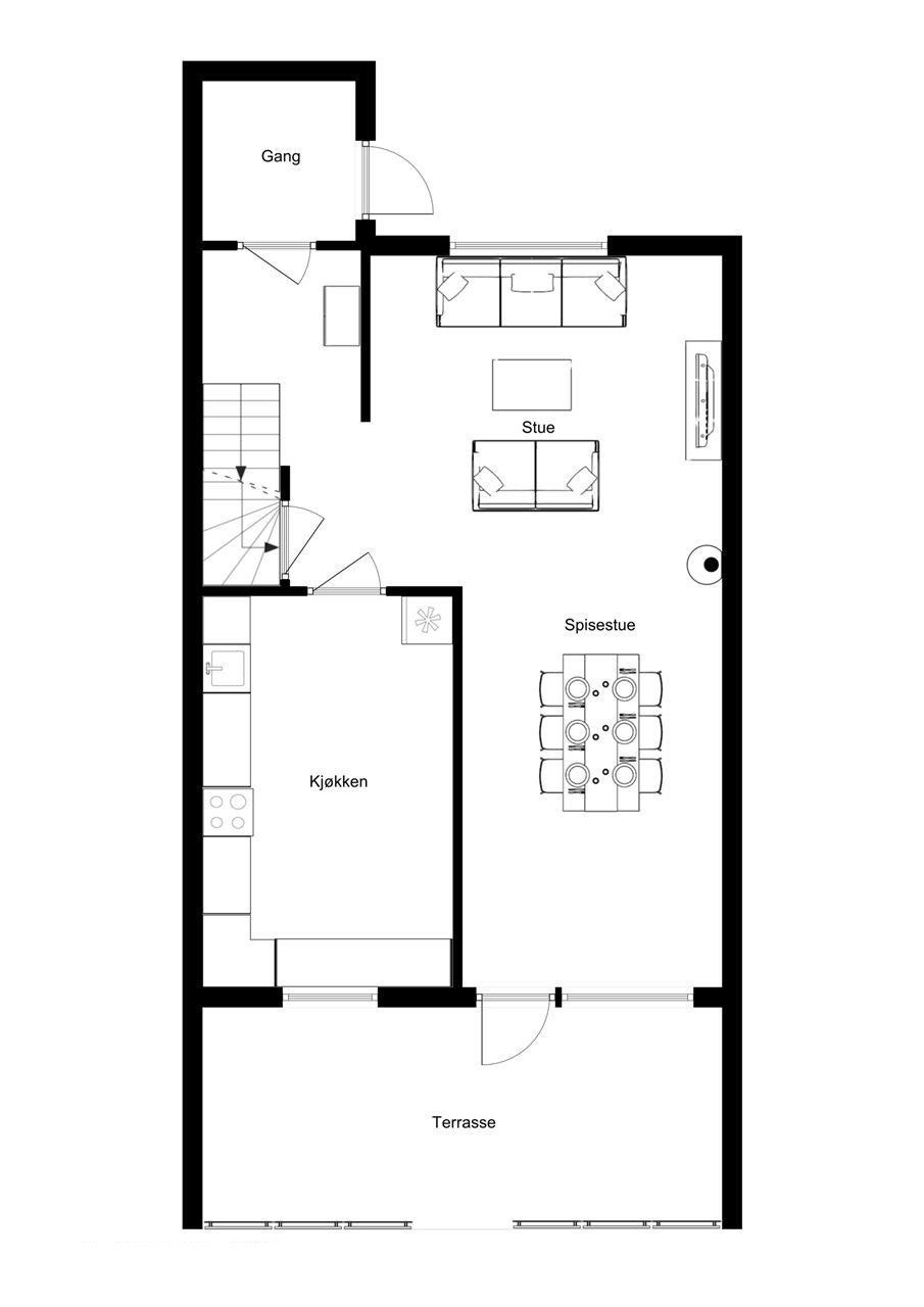 Plantegning 1. etasje Galleribilde