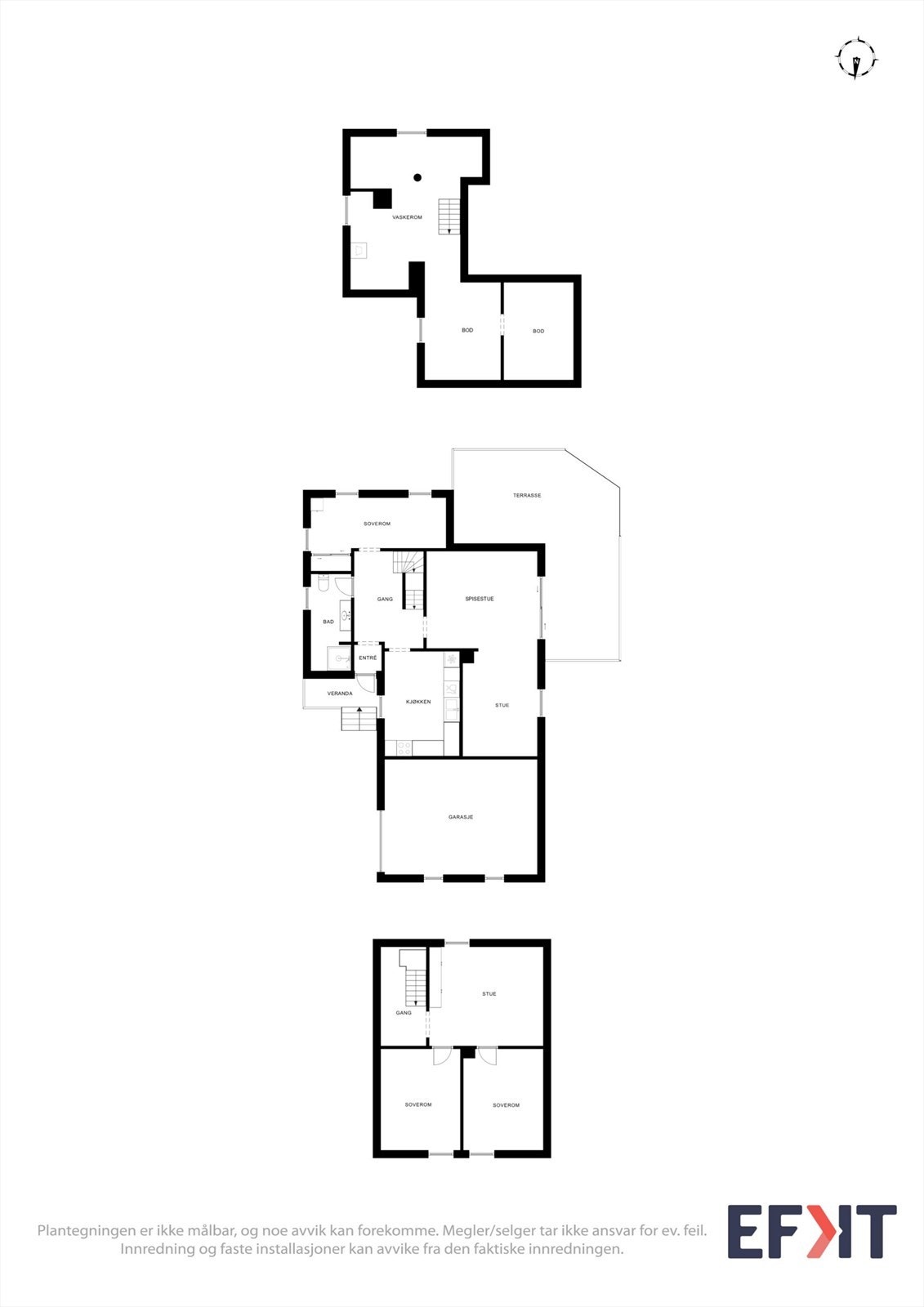 Kjelleren på 48 m² er et tilleggsareal med lav takhøyde, ideelt for lagring. Galleribilde