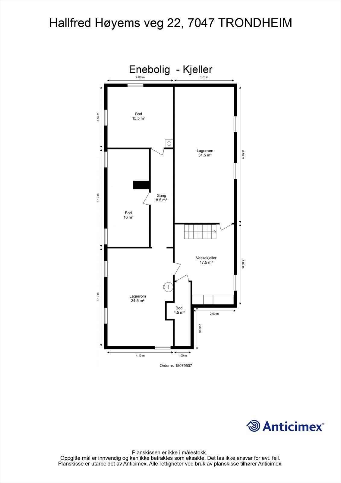 Planskisse kjeller. Galleribilde