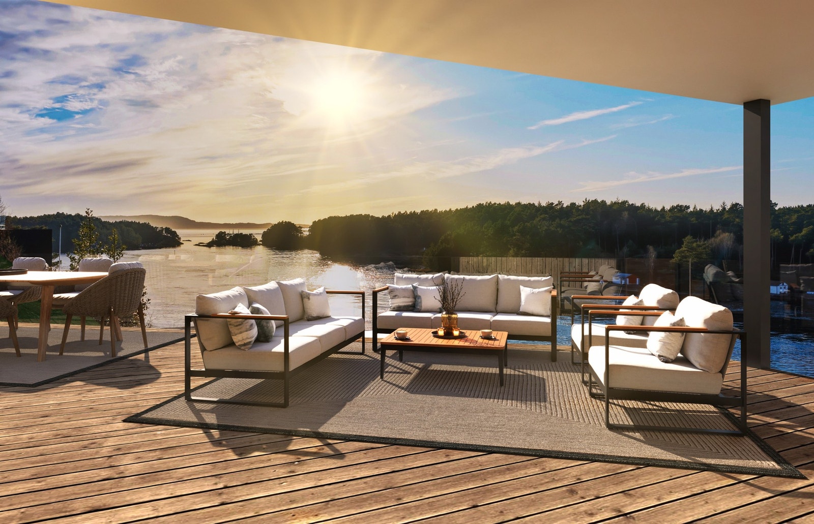 Illustrasjon av terrasse - virkelig et sted å tilbringe late sommerdager i godt selskap Galleribilde