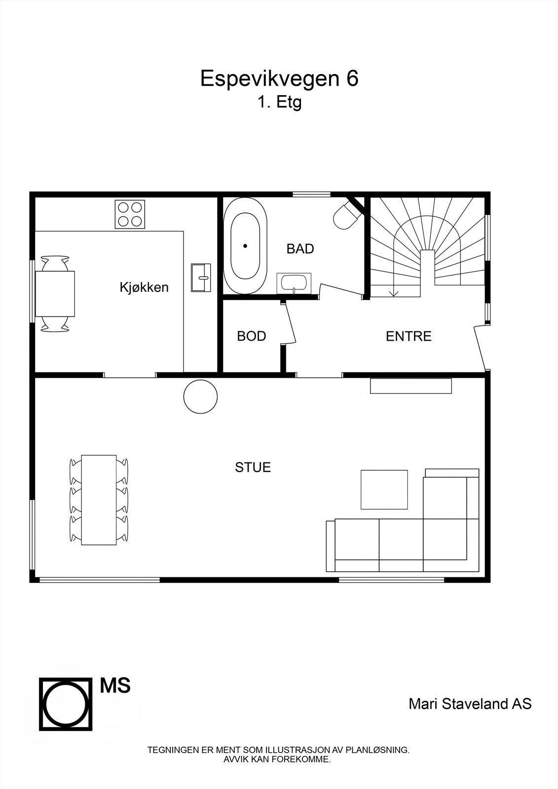 Espevikvegen 6 - 2D - 1. Etg - Letterhead Galleribilde
