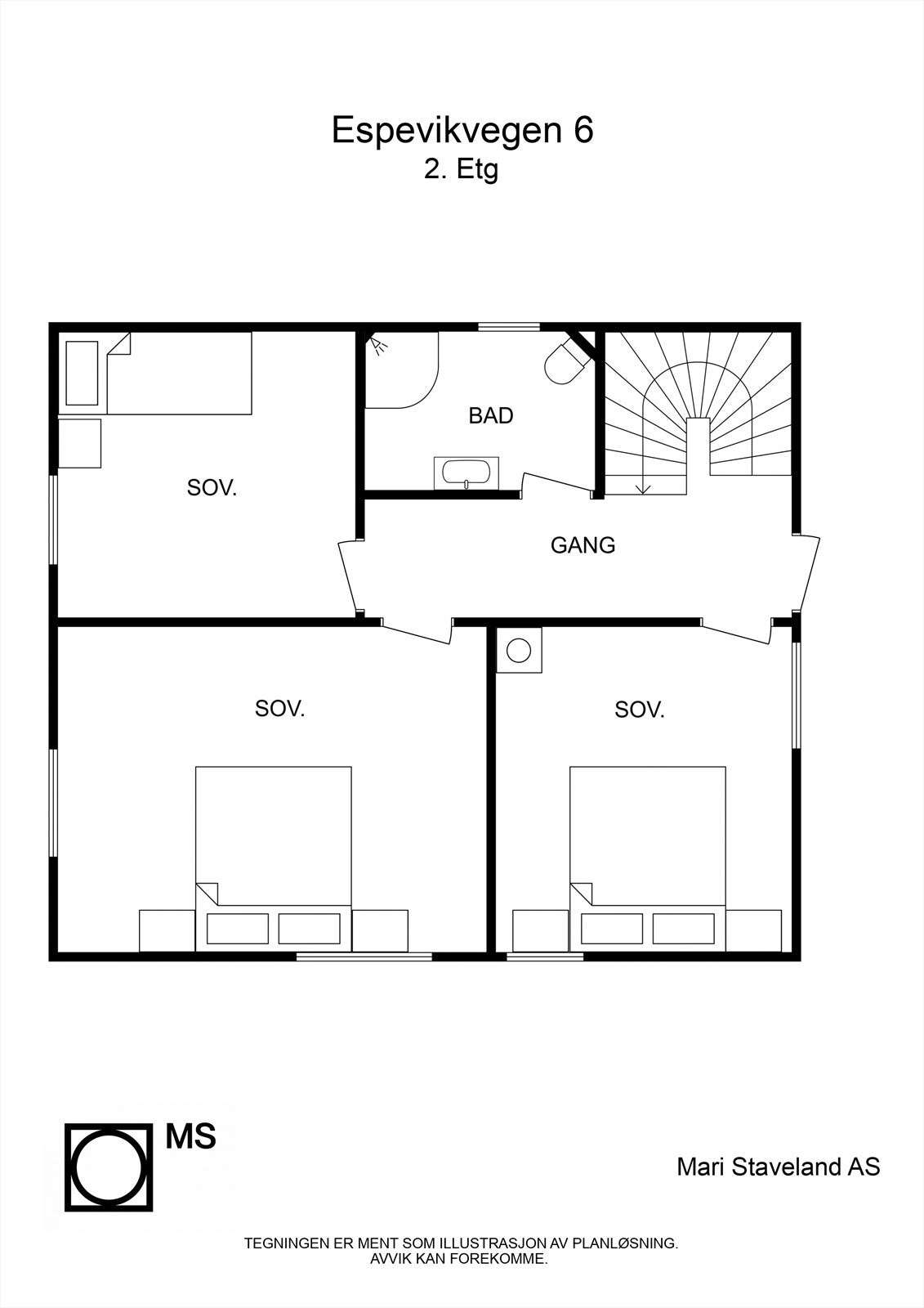 Espevikvegen 6 - 2D - 2. Etg - Letterhead Galleribilde