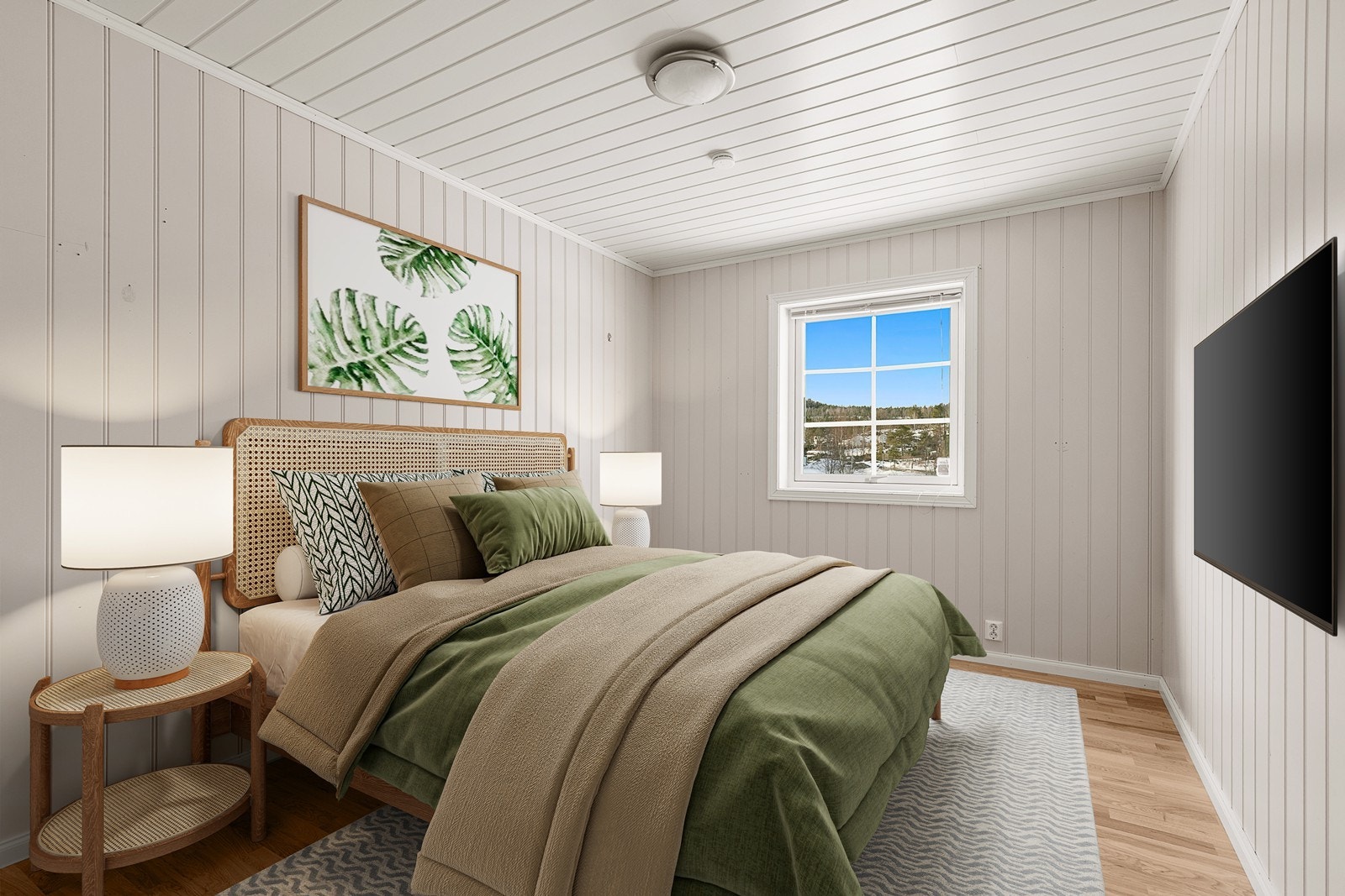 Det er 3 soverom i boligen. (Digital styling). Galleribilde