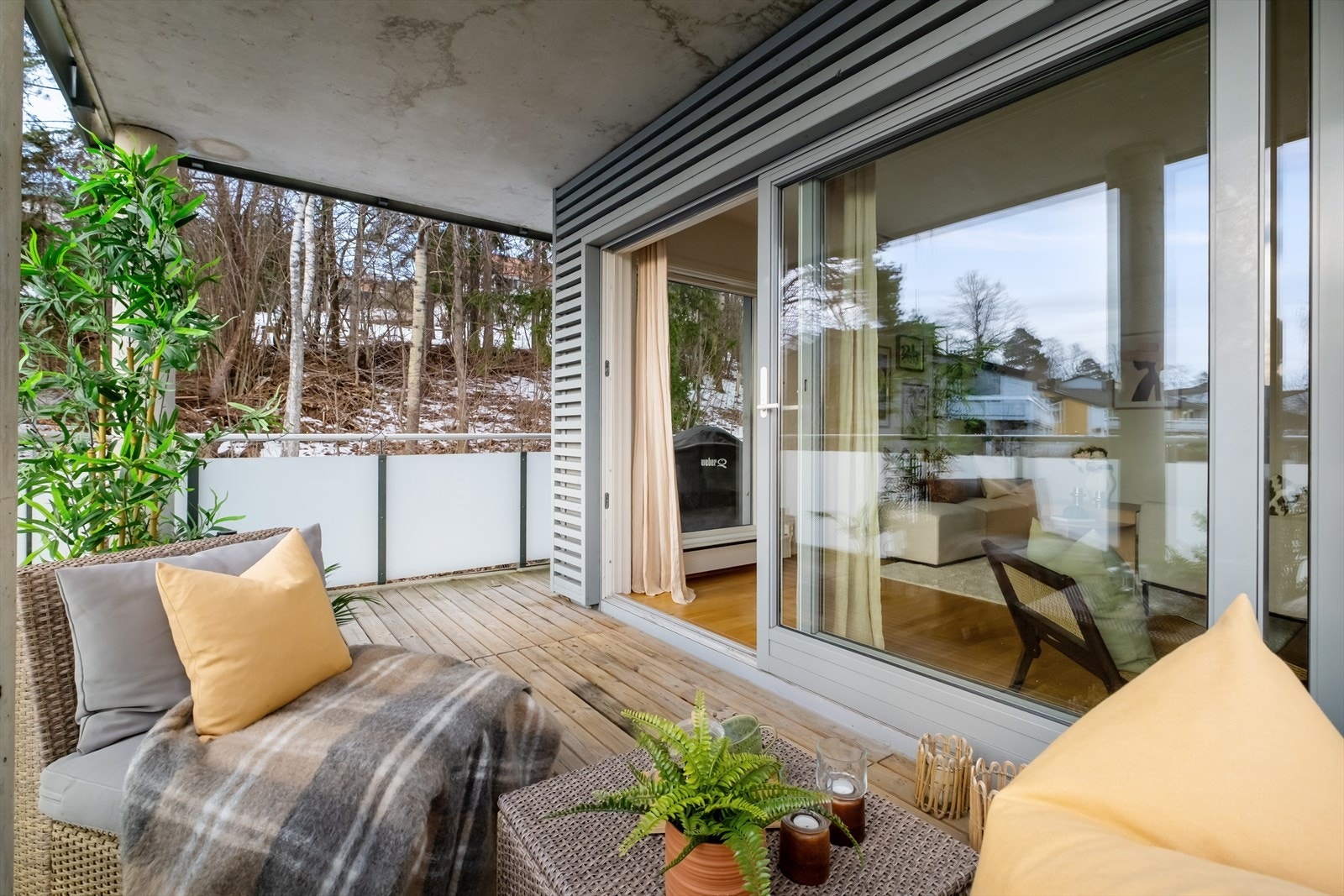 Leiligheten har gass til peis og grill via fellesanlegg. Galleribilde