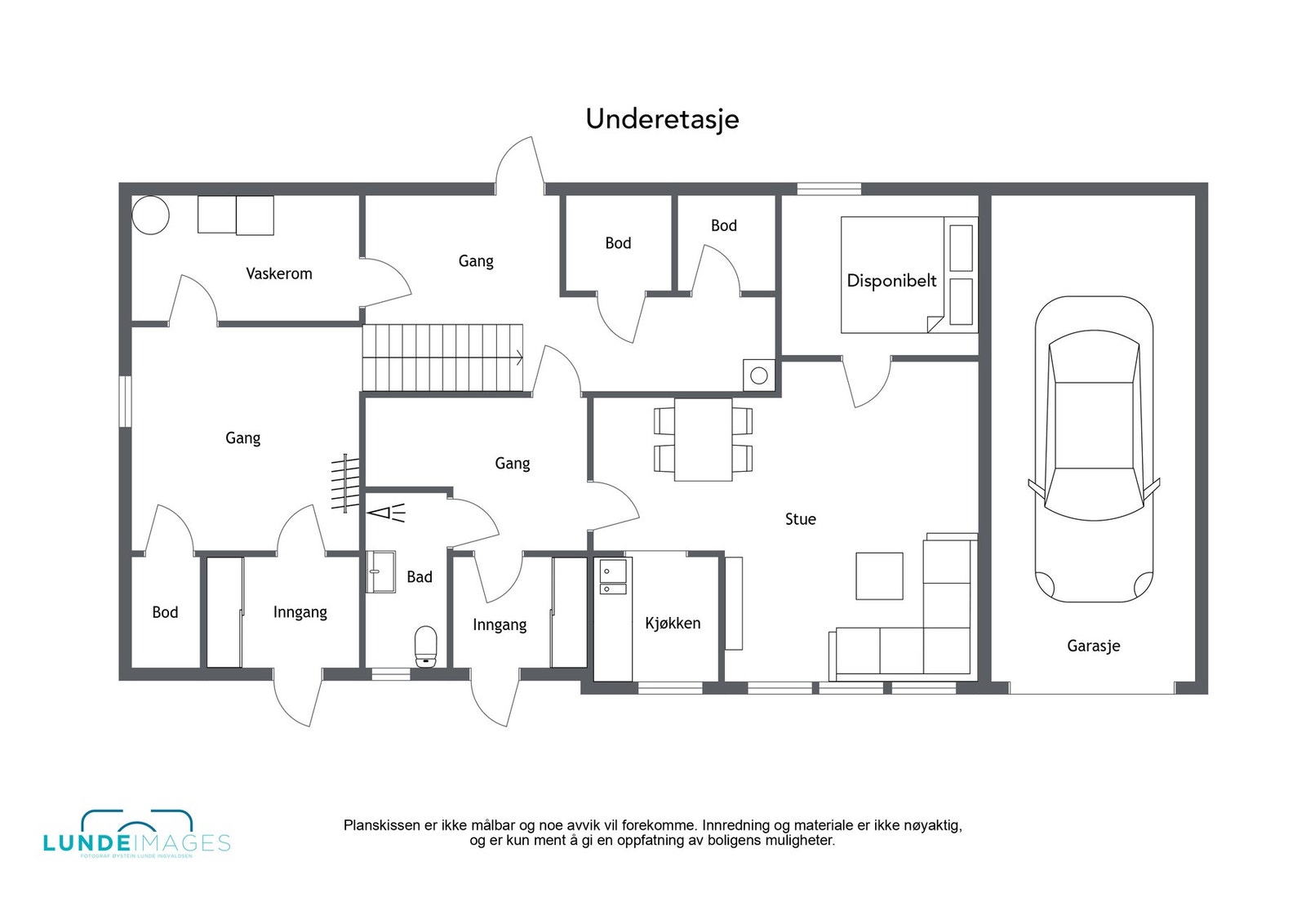 Planskisse underetasje - ikke målbar Galleribilde