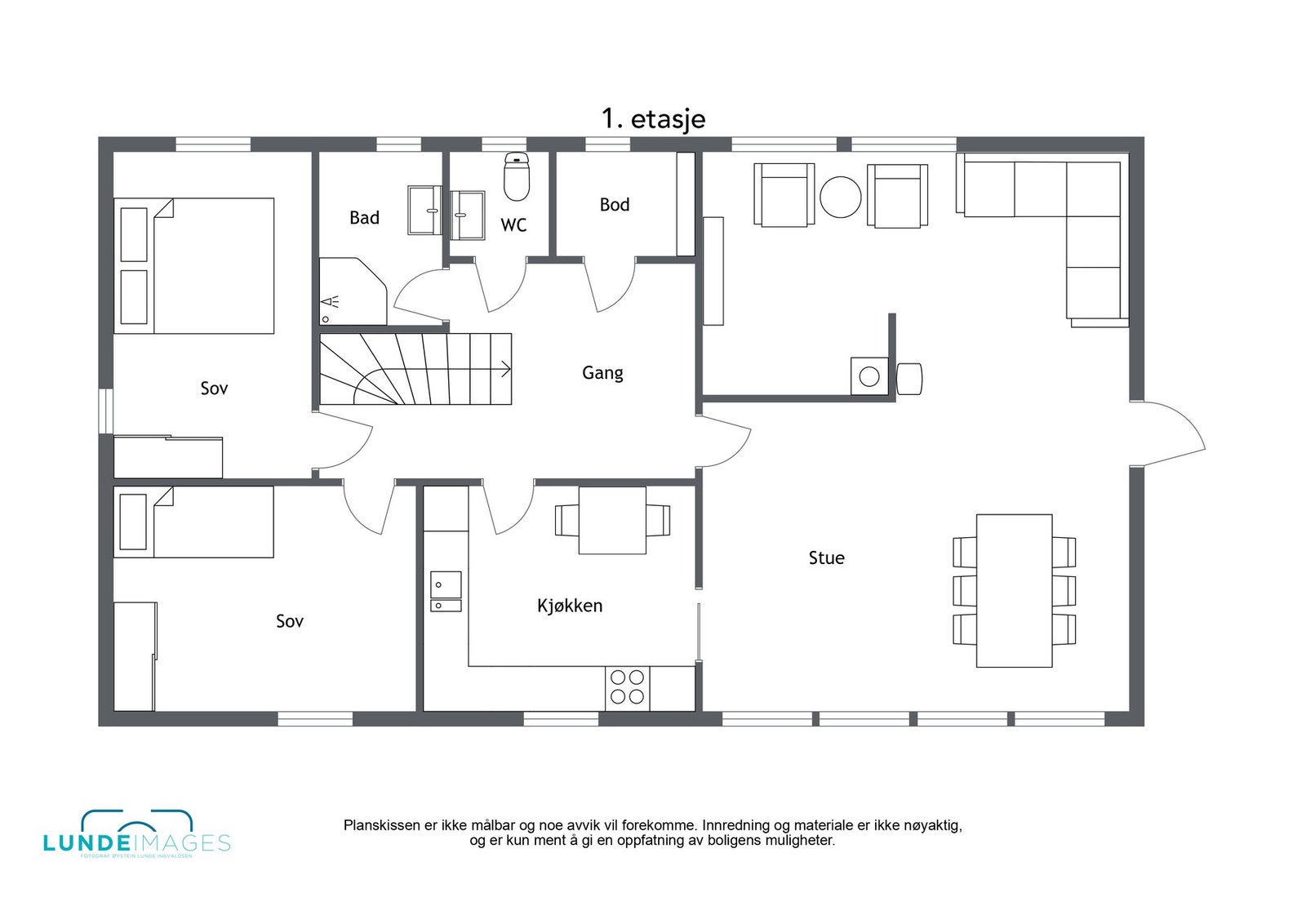 Planskisse 1. etasje - ikke målbar Galleribilde