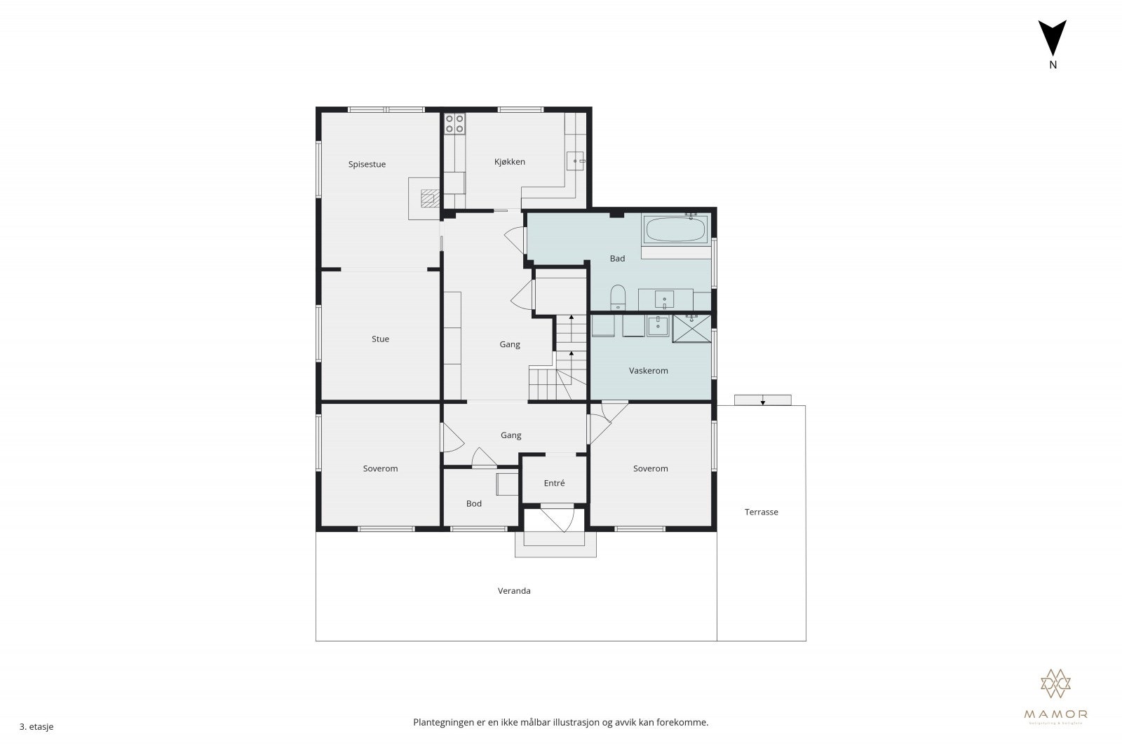 Plantegning 1. etg Galleribilde