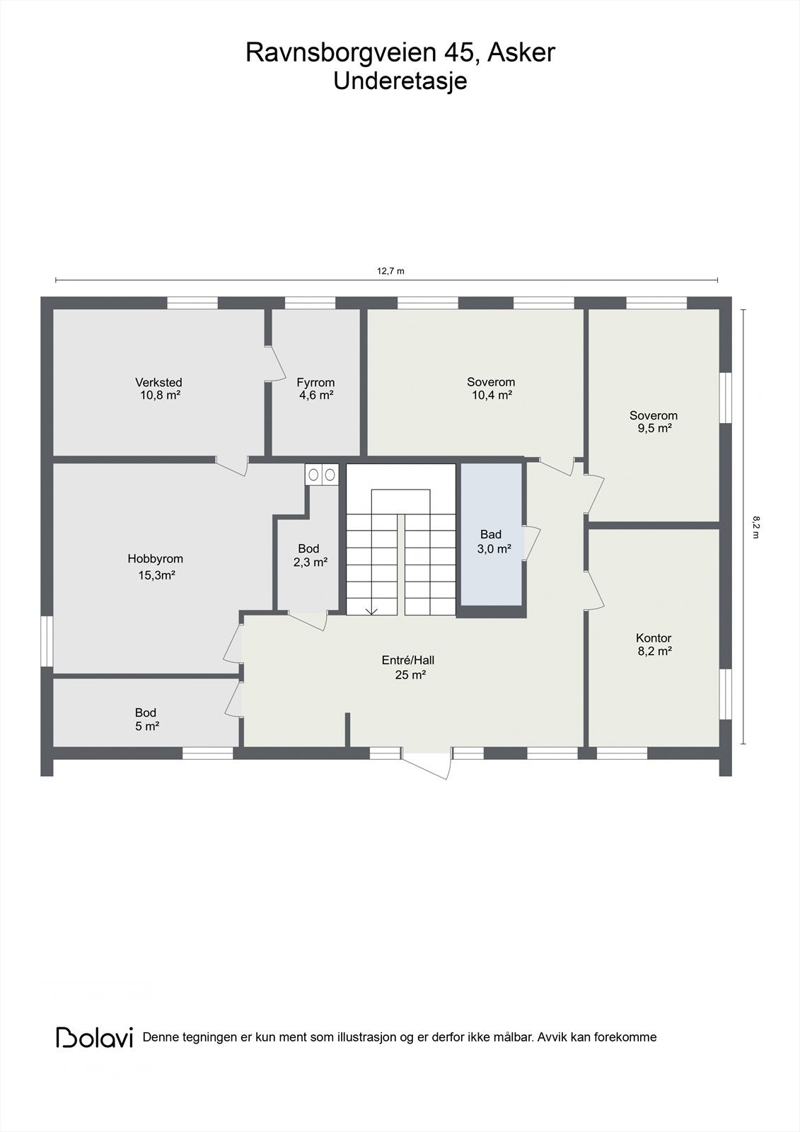 Plantegning underetasje. Galleribilde