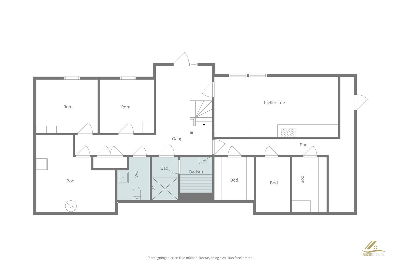Plantegning underetasje. Galleribilde