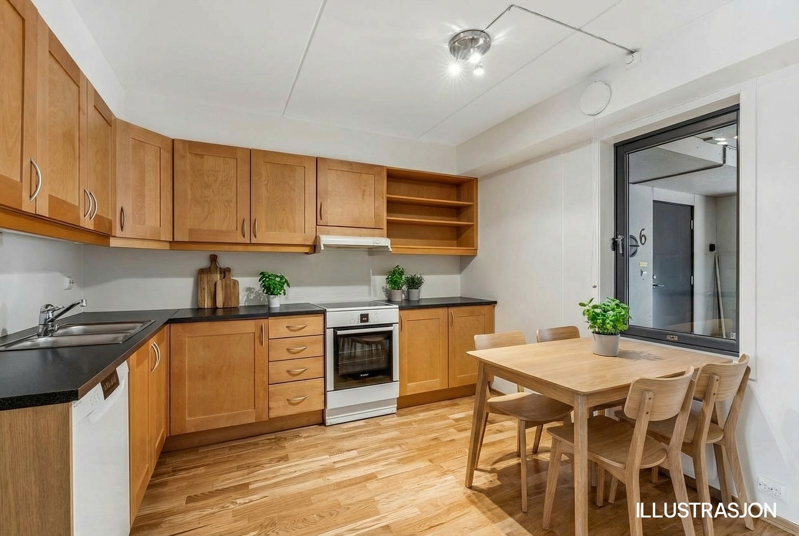 Illustrasjon Kjøkken - Digital møblering Galleribilde