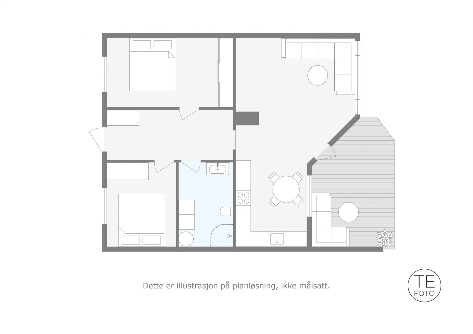 Plantegning over leiligheten Galleribilde