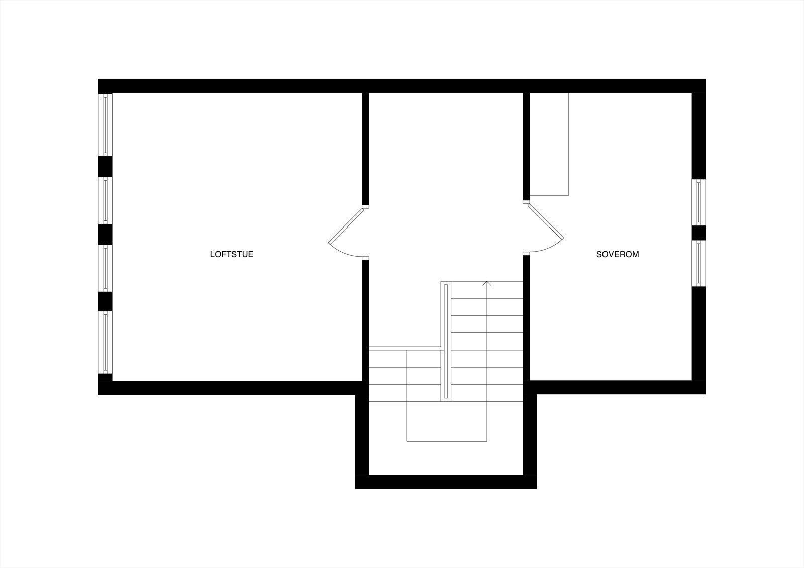 Plantegning loft (Ikke godkjent til varig opphold, les mer under innhold) Galleribilde