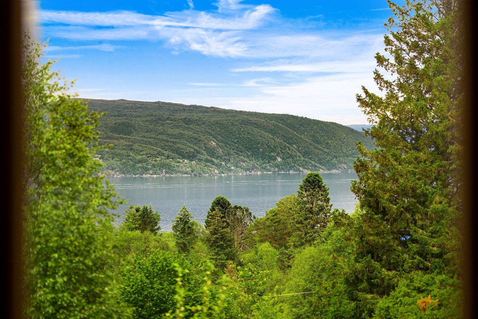 Nydelig utsikt mot Sørfjorden fra kjøkkenvinduet. Galleribilde